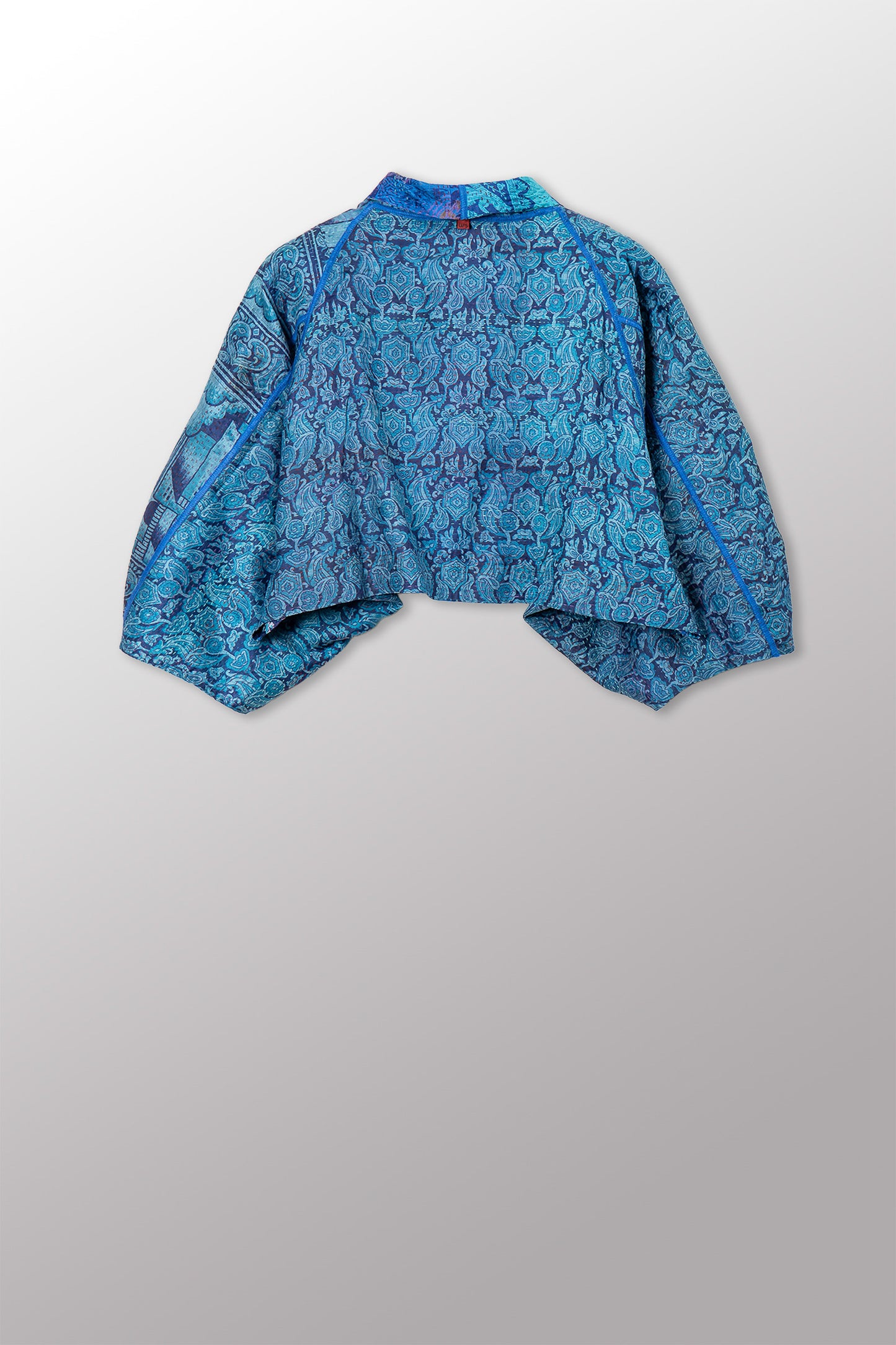 VINTAGE SILK KANTHA PUFF SLV. SHRUG - sv2062-0032a -