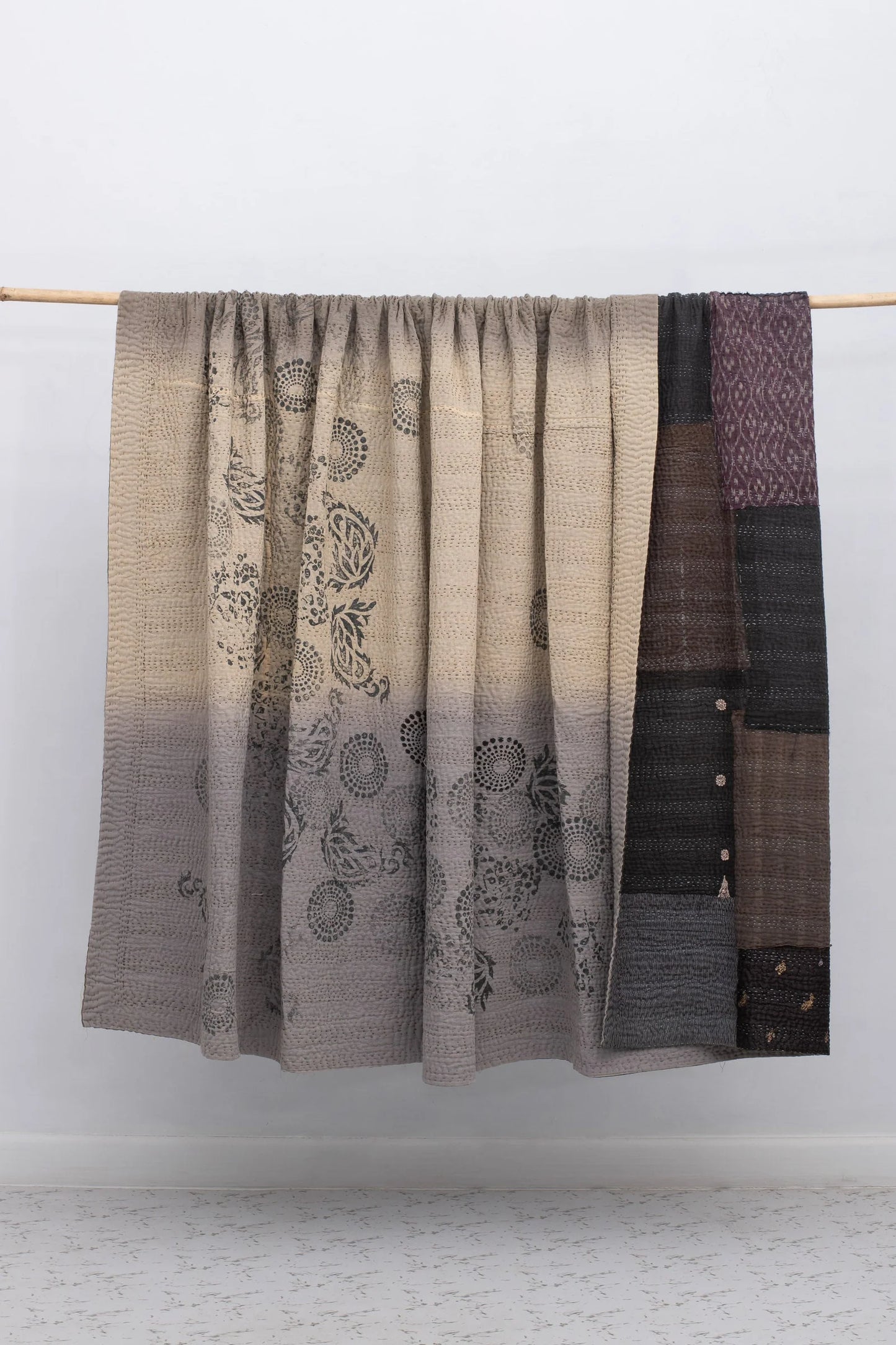 Ombre With Fray Patch Handmade Vintage Quilt - Yellowstone