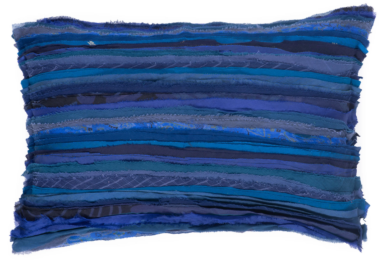 Wavy Stripe Patch Pillow Sham -Blue -