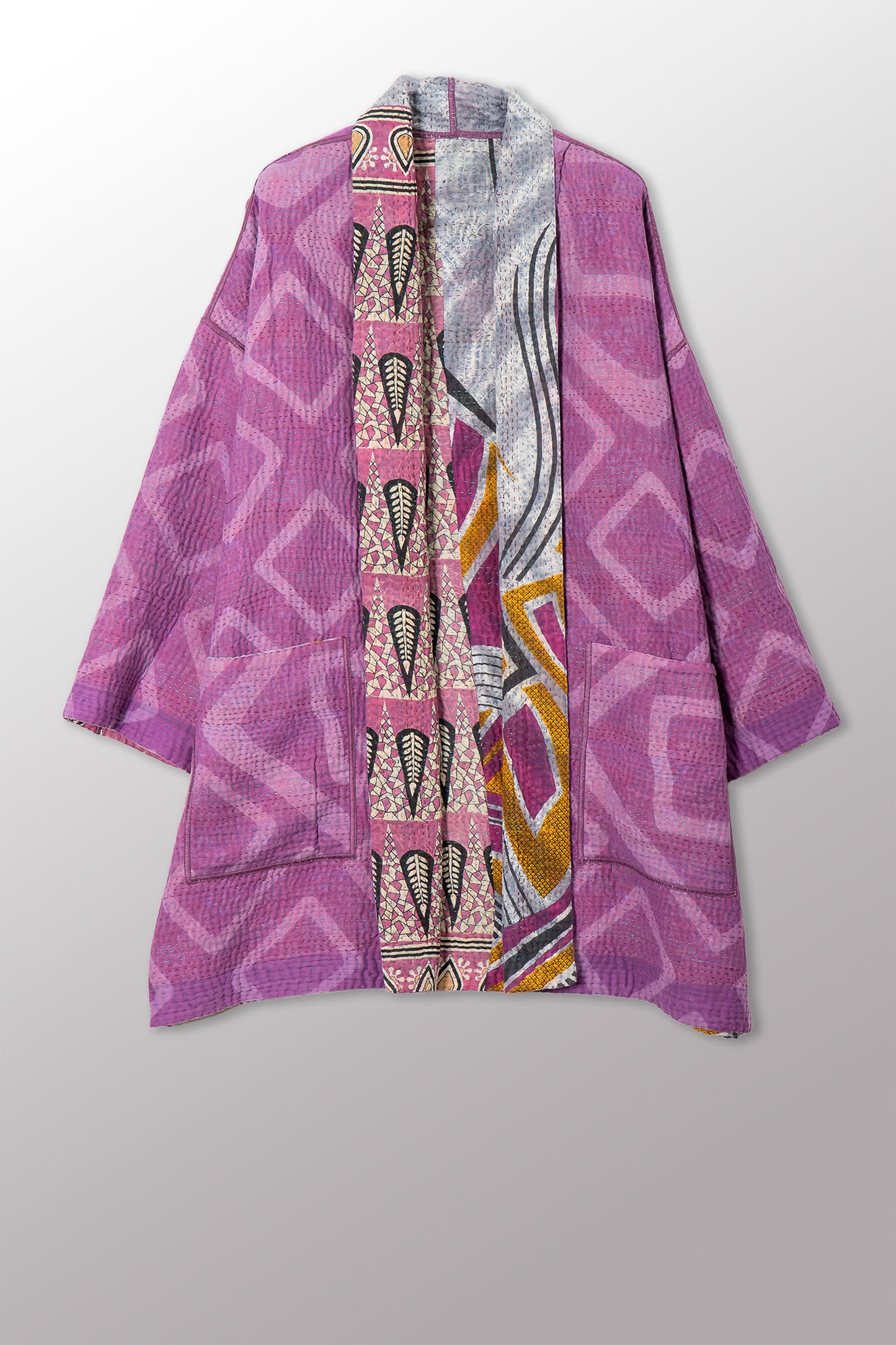 VINTAGE COTTON KANTHA HAORI JKT - cv4068-0022a -