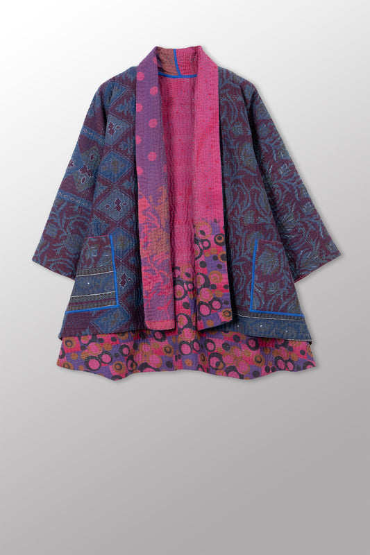 COTTON OVERDYE KANTHA KIMONO JKT - ov4004-cprp008a -