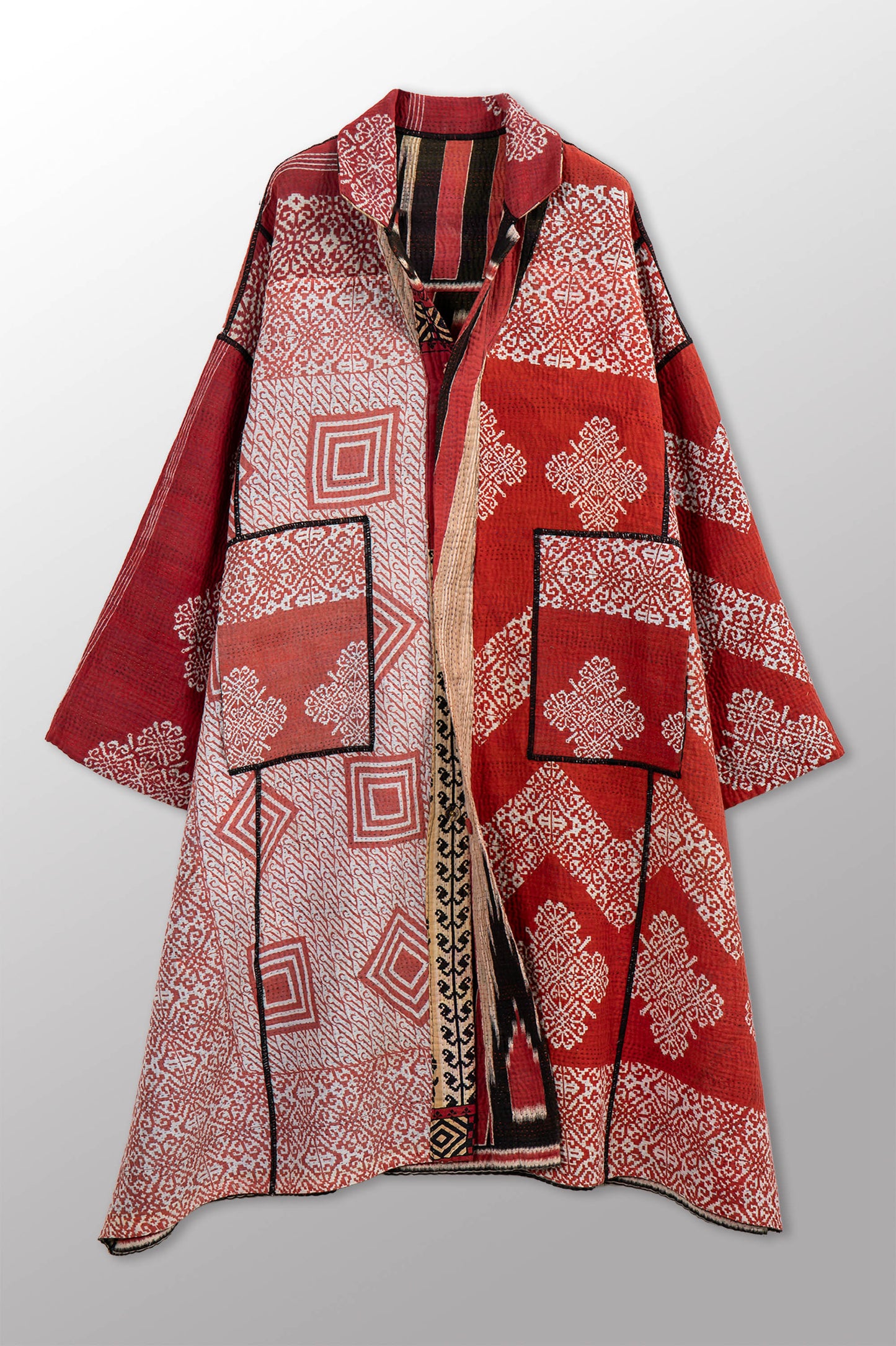 VINTAGE COTTON KANTHA NEW OVERSIZED COAT - cv4342-0021a -