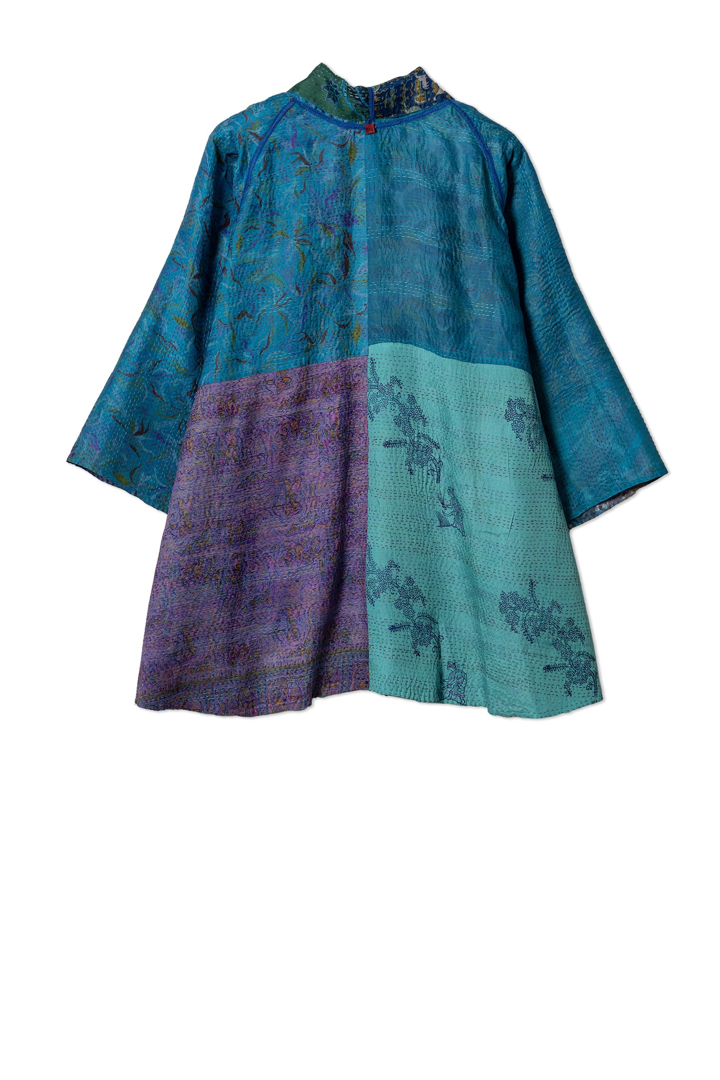 VINTAGE SILK KANTHA KIMONO JKT - sv2004-0036a -
