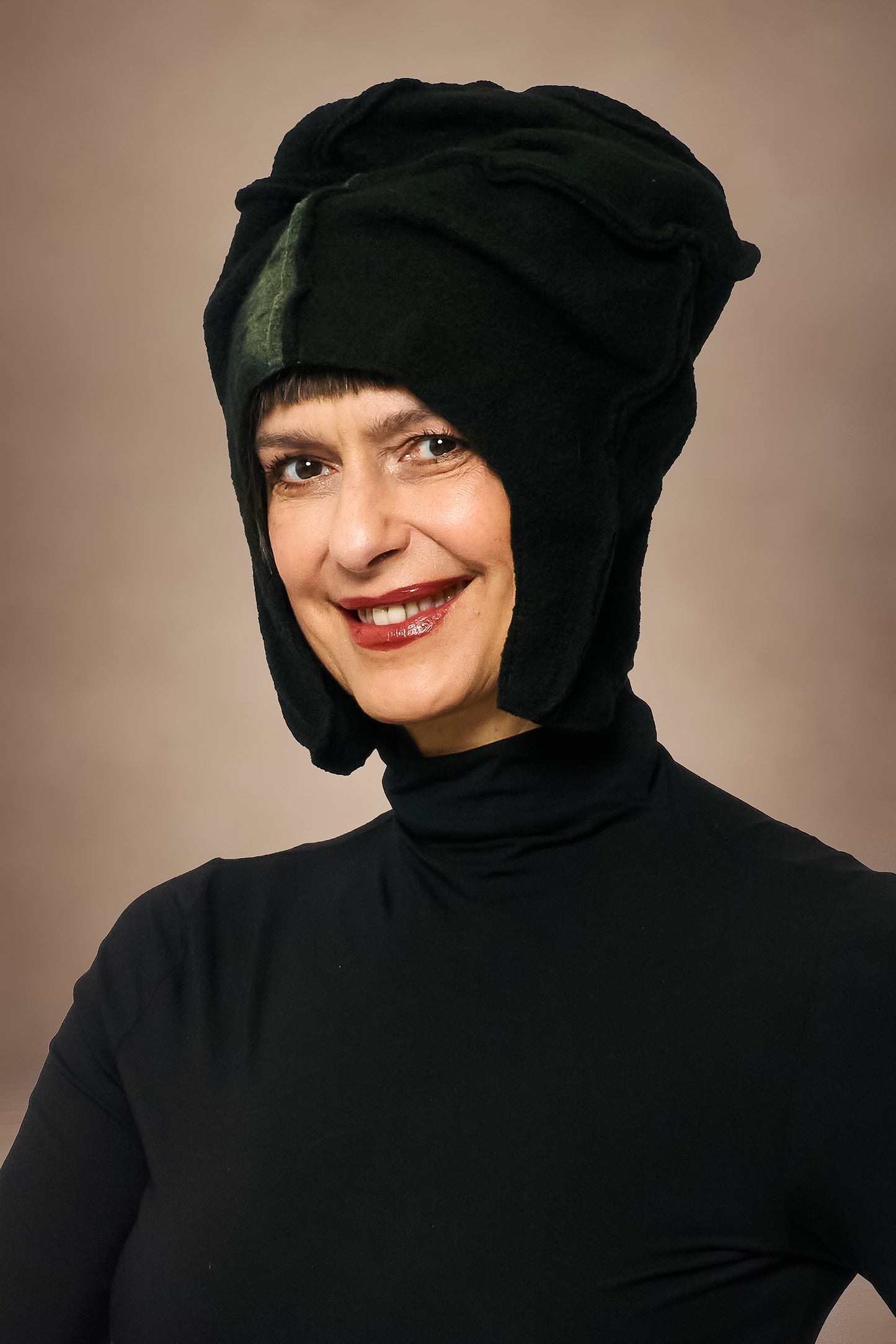 CIRCLE TIE DYE BOILED WOOL HELMET - tw1885-blk -