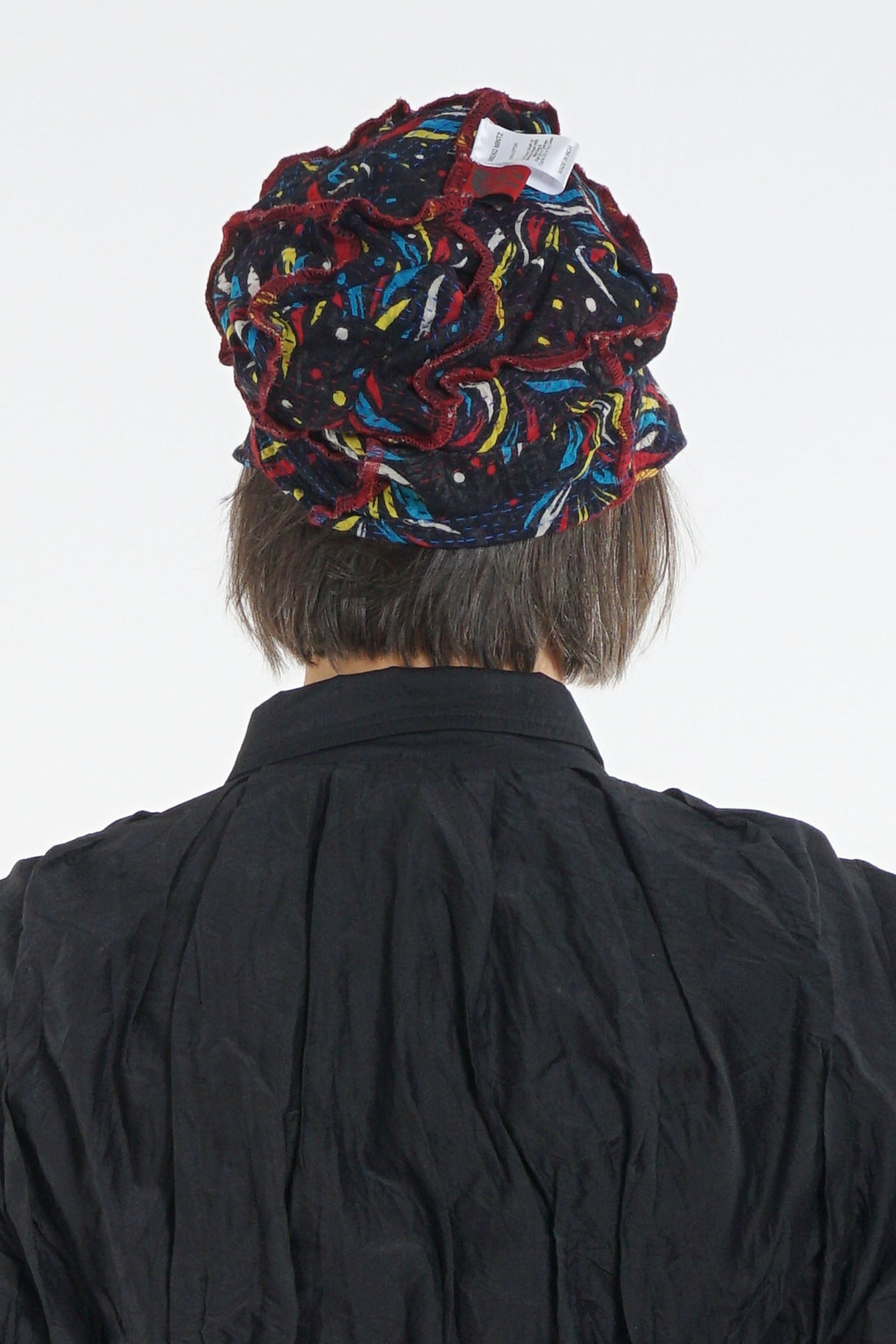 PATCHED & LEAVES KANTHA HALF BRIM HAT - pl2881-blk -