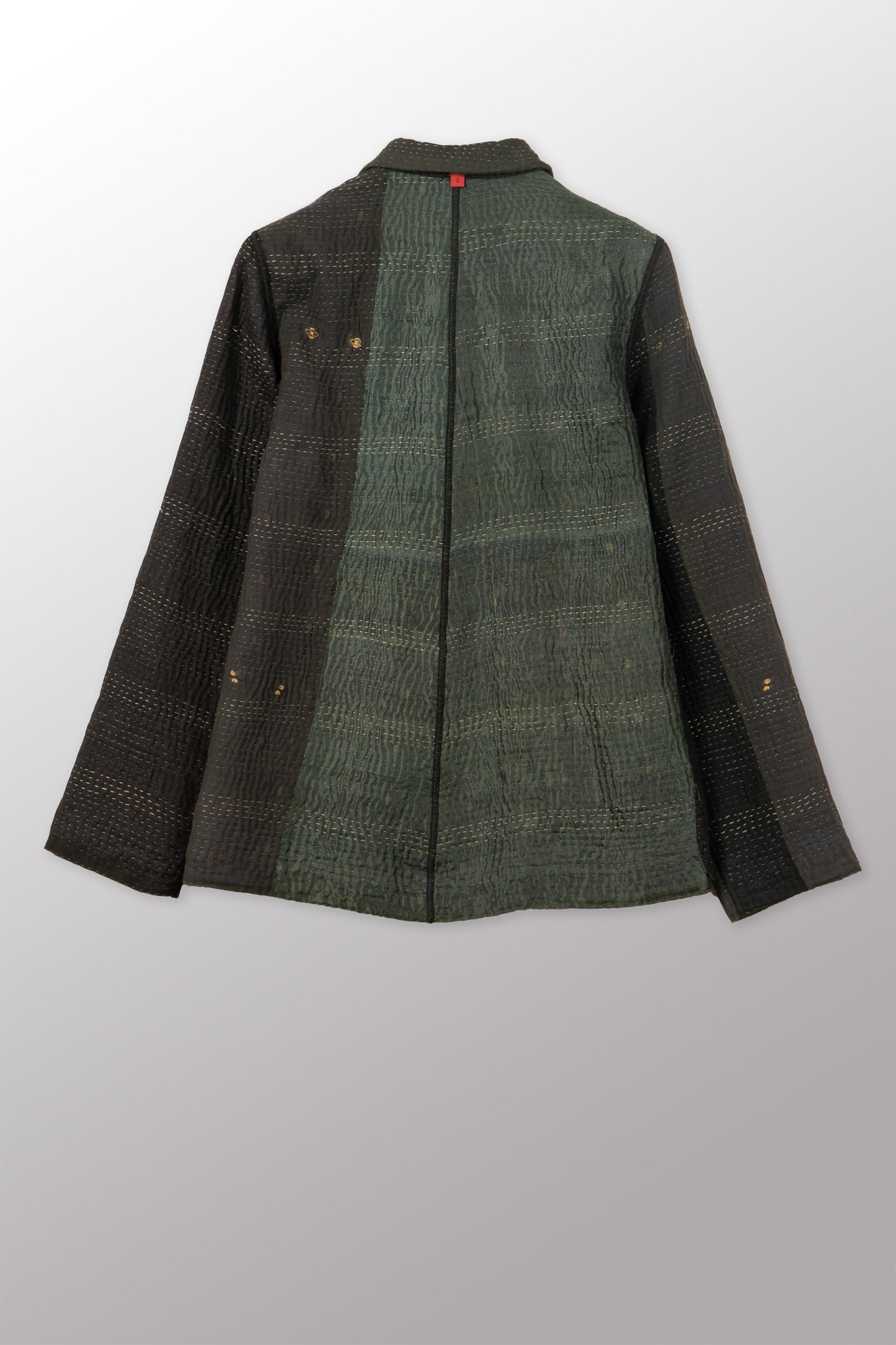 JAIPUR PATCH KANTHA SIMPLE JACKET - jp4022-blk -