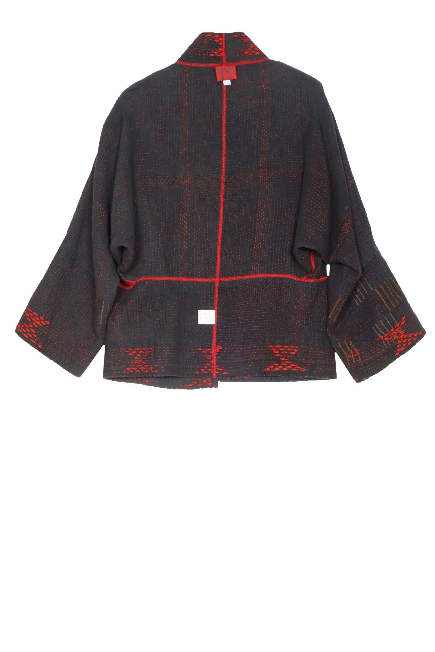 SQUARE RALLI KANTHA DOLMAN SHORT JKT - qr4015-blk -