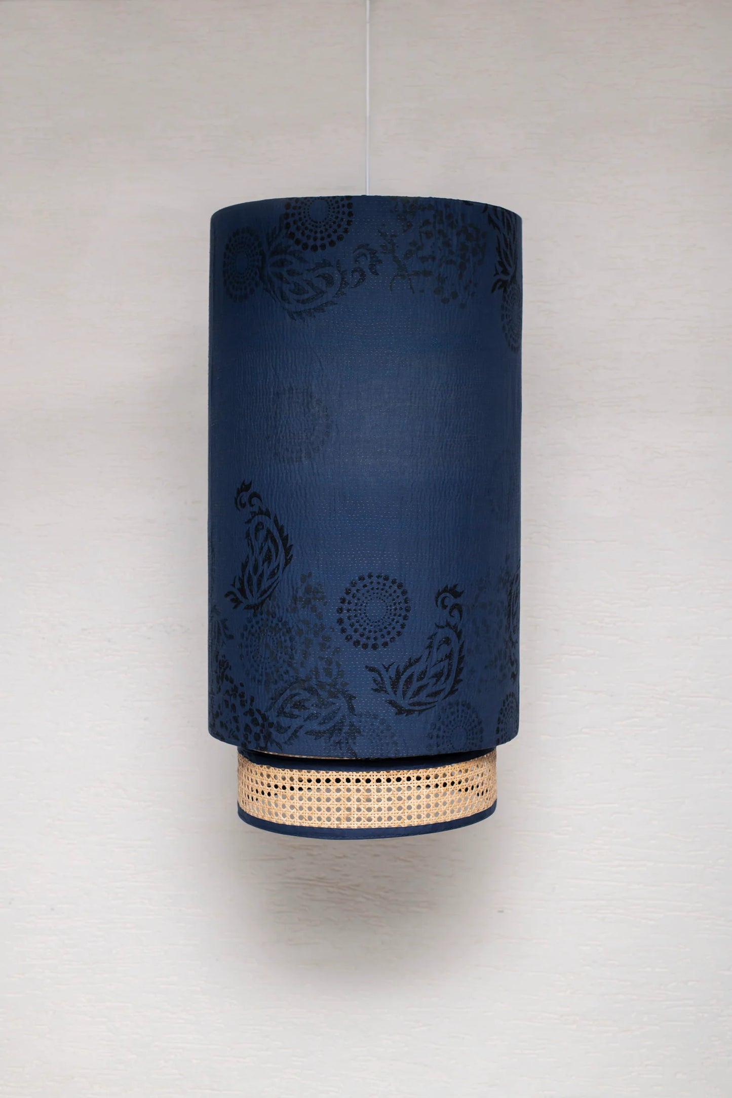 Ombre Kantha Hanging Lamp- Navy