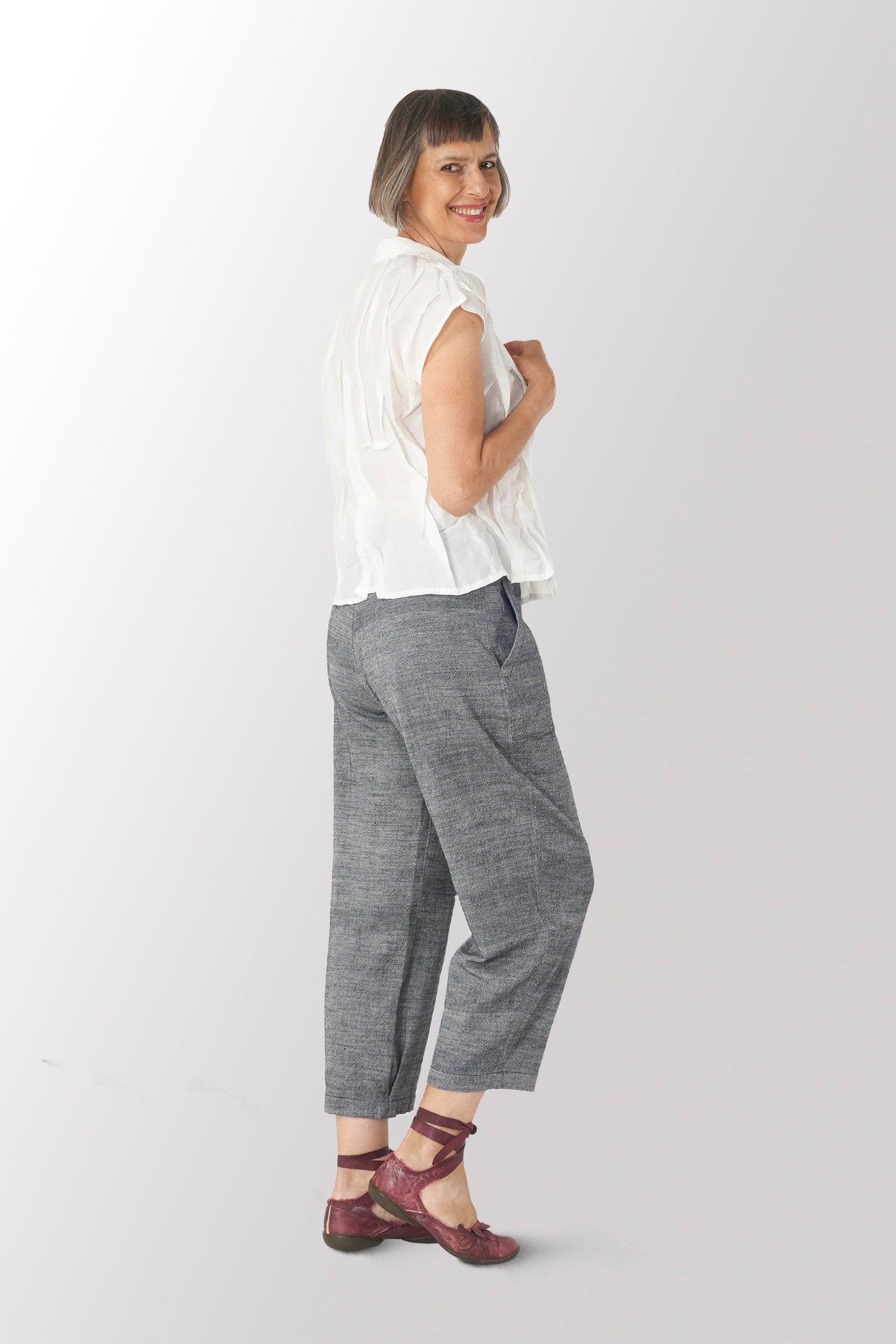 DENIM BAGGY PANTS - dn1640-gry -