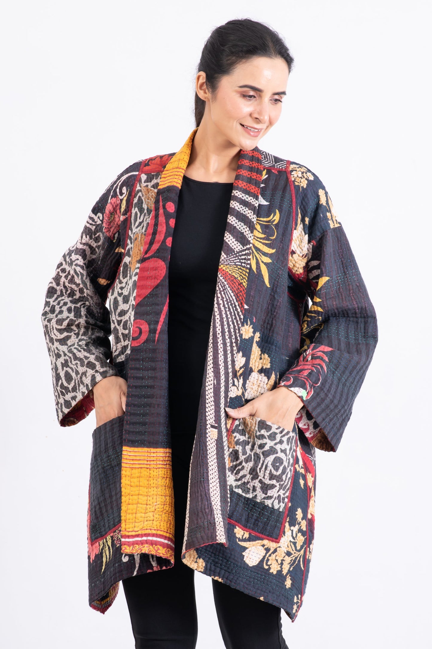 PUZZLE KANTHA A-LINE JKT - pz4003-red -