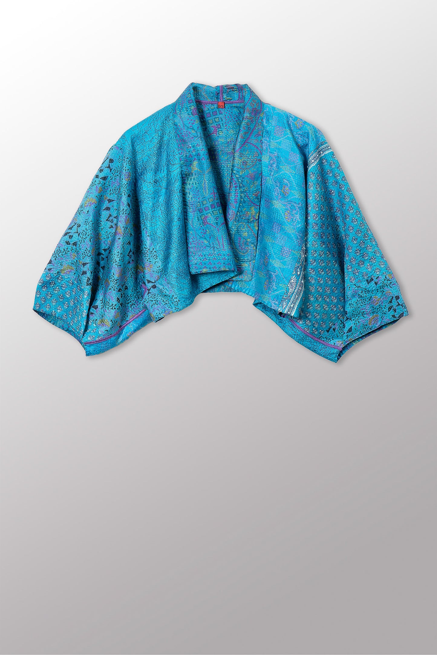VINTAGE SILK KANTHA PUFF SLV. SHRUG - sv2062-0039a -