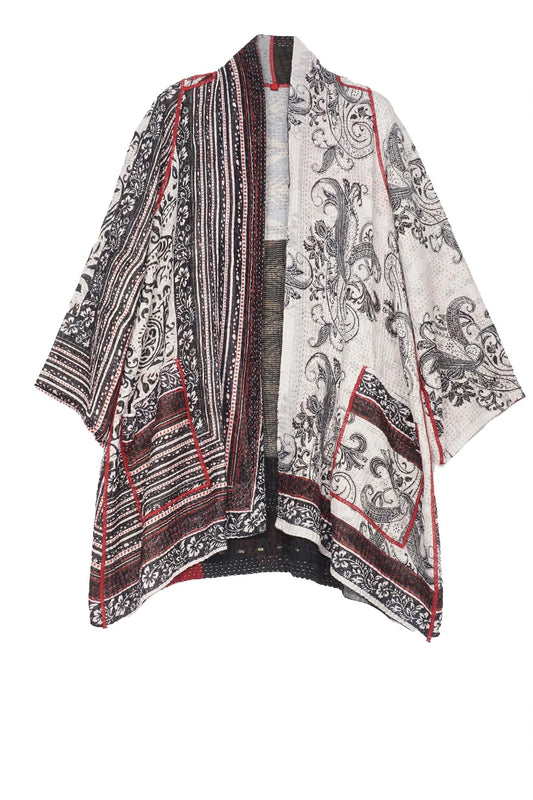 PAISLEY & PATCH KANTHA A-LINE JKT - py4003-wht -