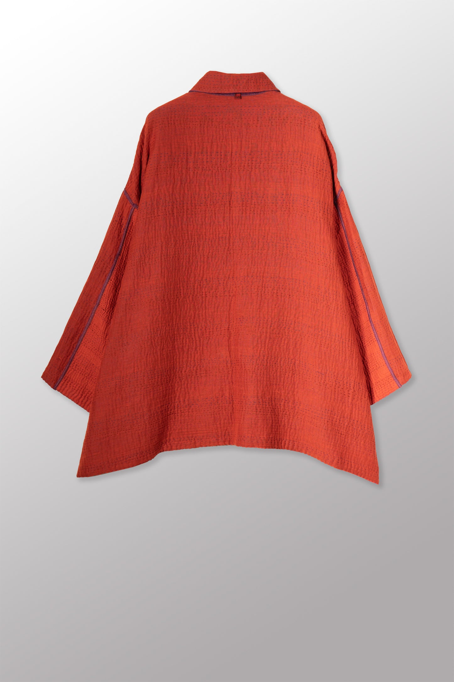 BLOOMING FLOWERS KANTHA OVERSIZED MINI COAT - bf4332-prp -