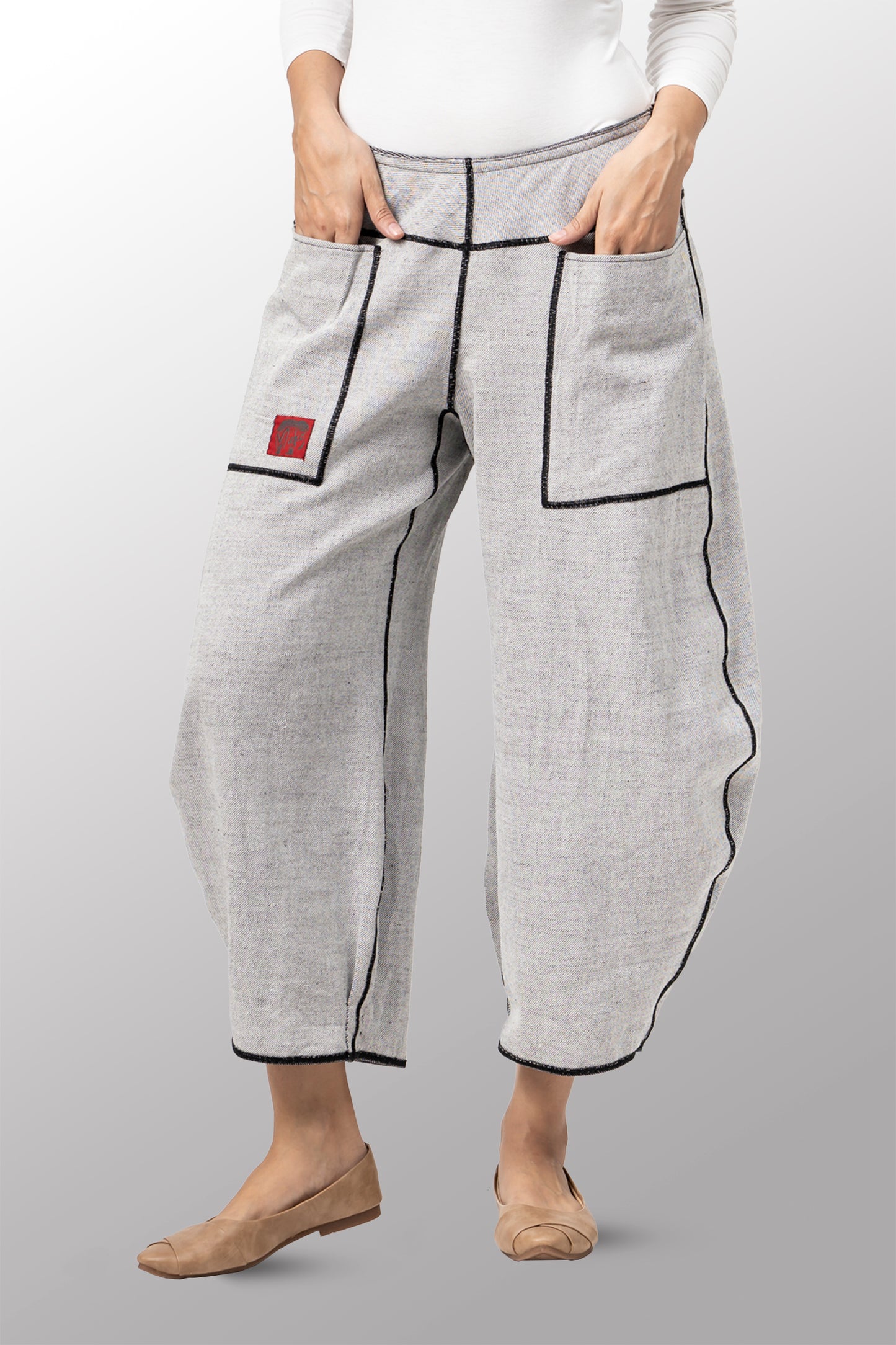 DENIM HAREM PANTS - dn1605-gry -