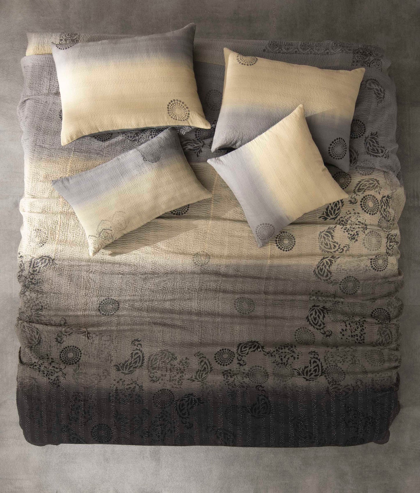 Ombre With Fray Patch Handmade Vintage Quilt - Yellowstone