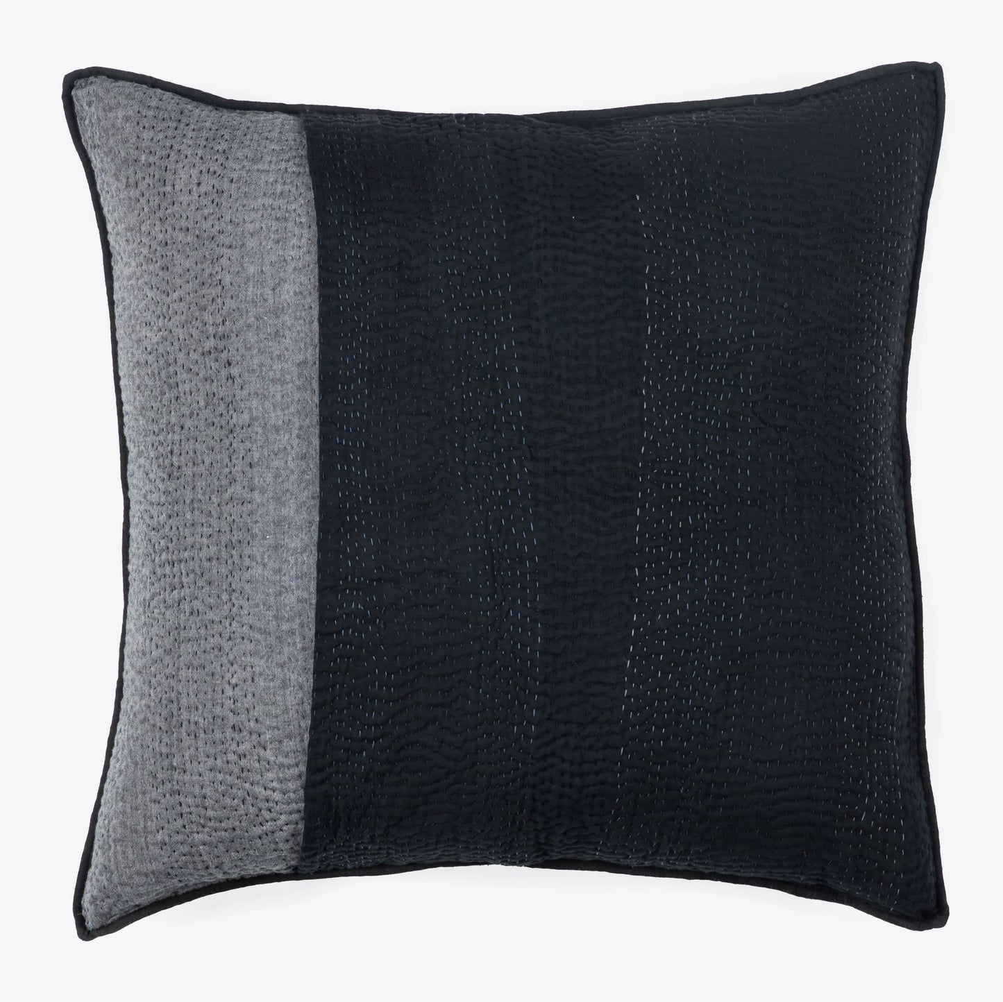 Landscape Handmade vintage Kantha Pillow - Black