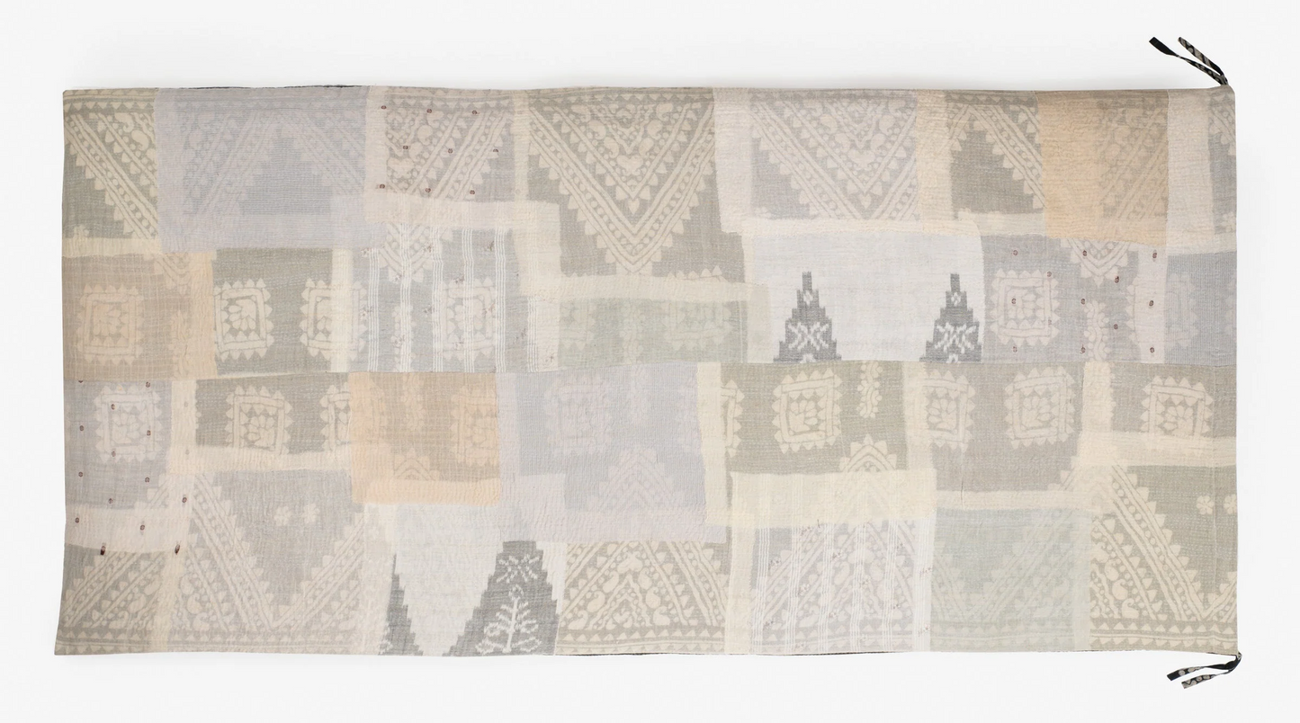 Mosaic Fray Handmade Vintage Kantha Day Bed Mattress Cover -Cherteruse -
