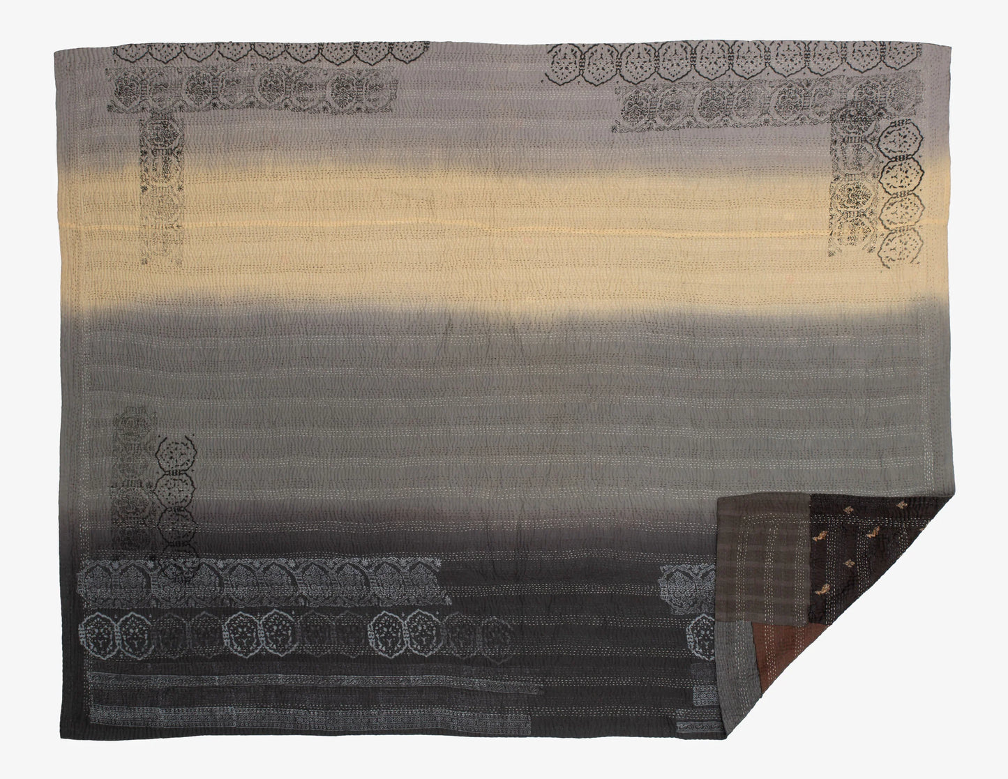 Ombre With Fray Patch Handmade Vintage Quilt - Yellowstone