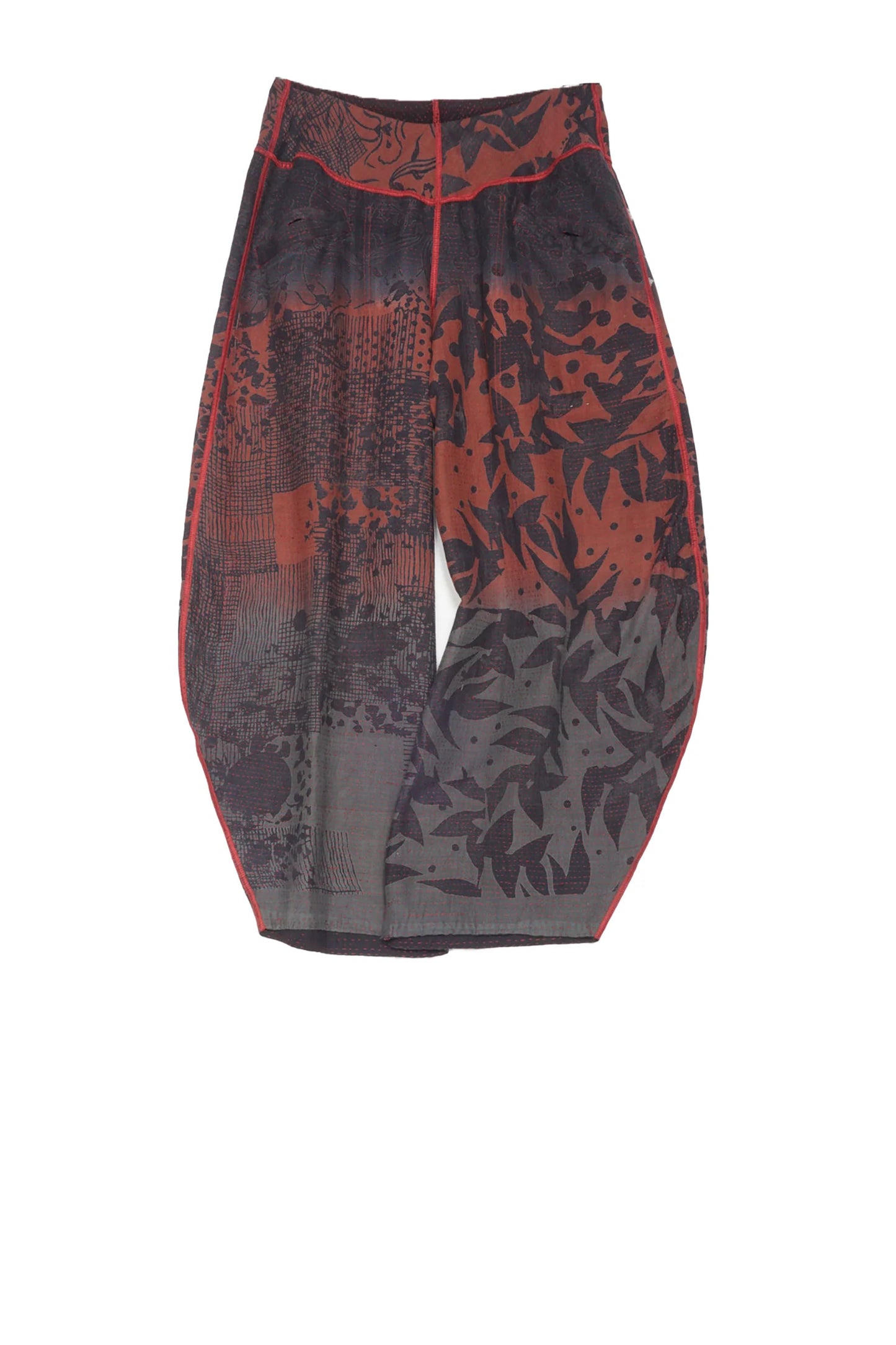 MONOTONE TWILIGHT PRINT KANTH HAREM PANTS - tp2605-red -