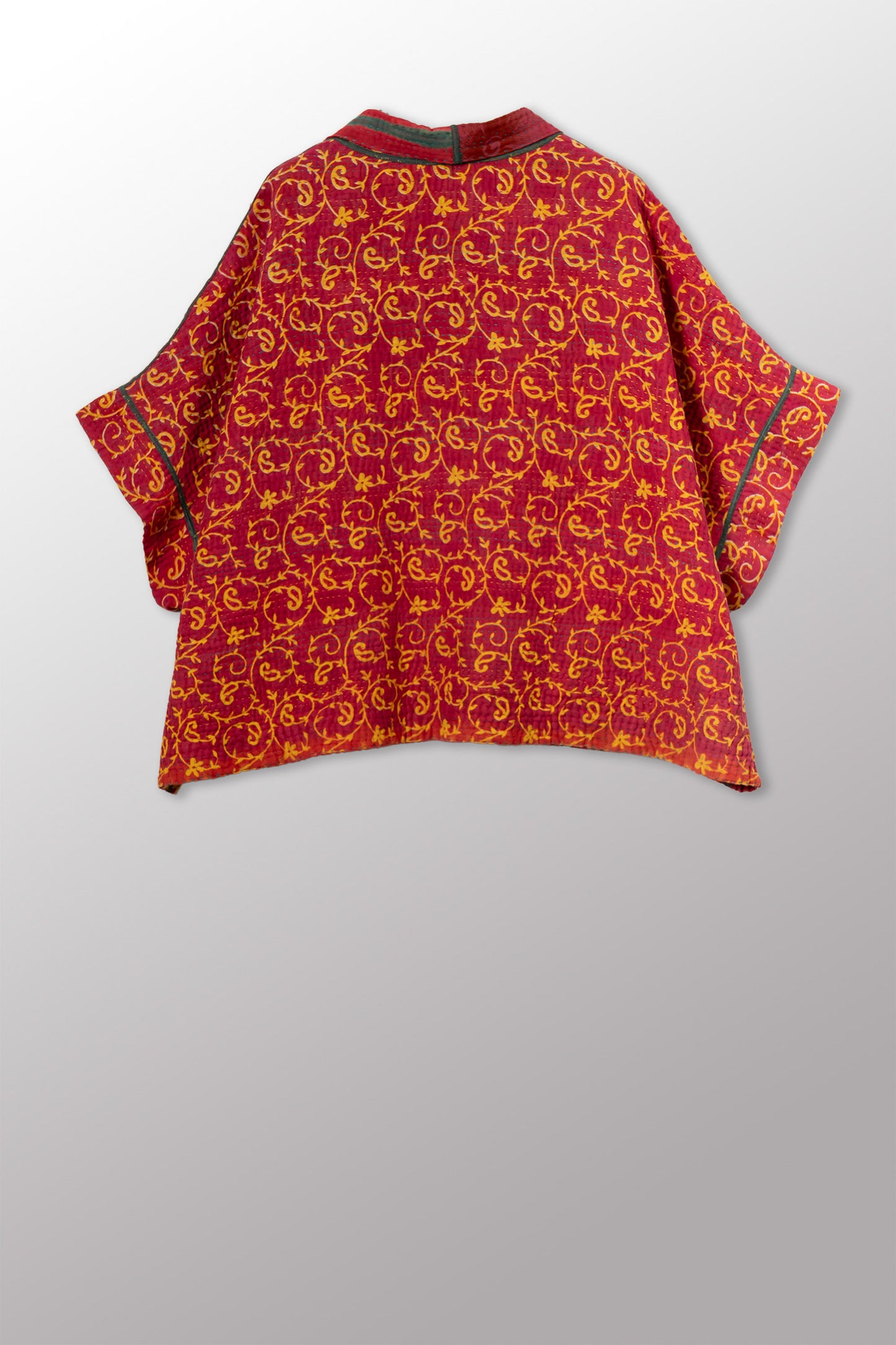 VINTAGE COTTON KANTHA MINI PONCHO - cv4060-0072a -