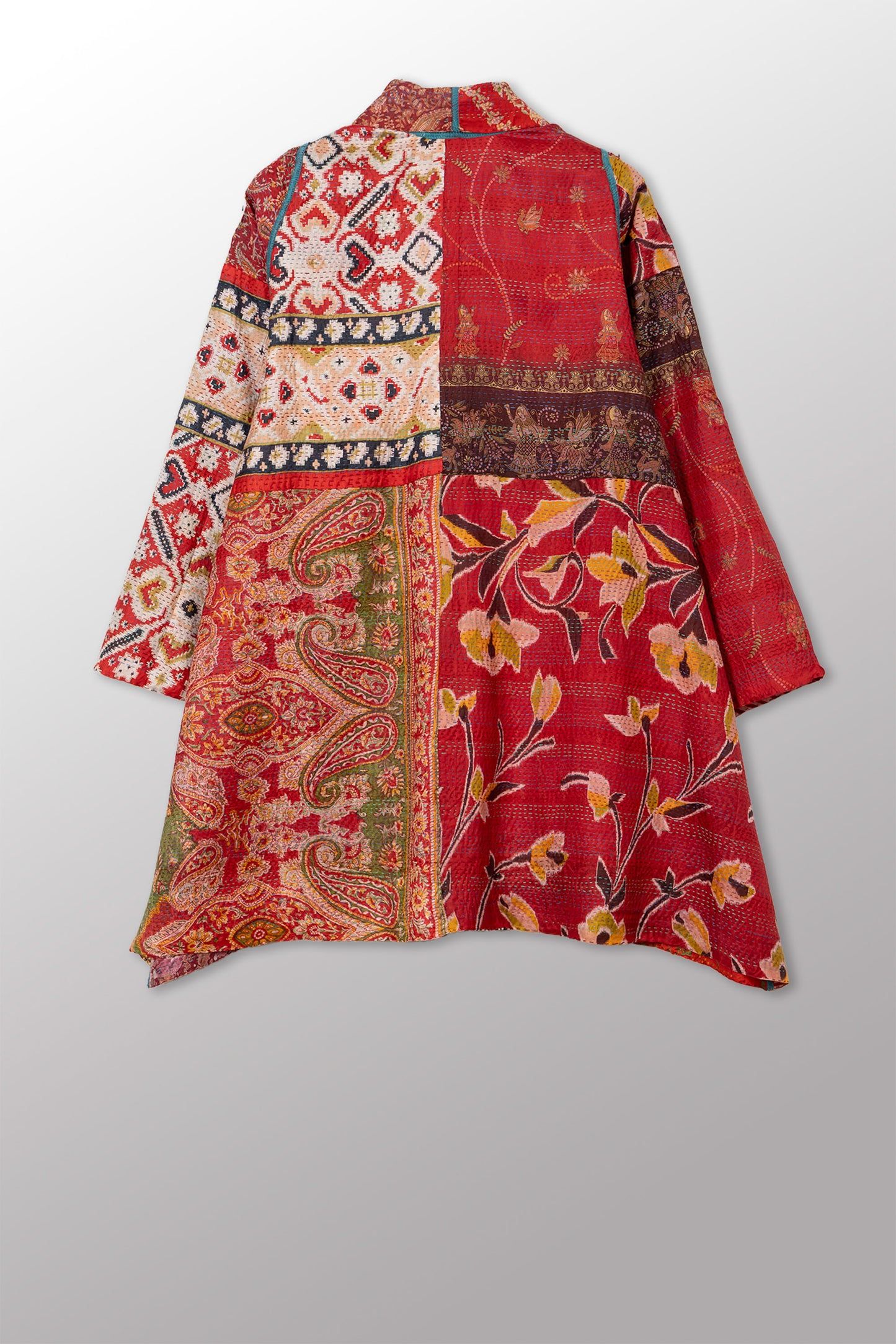 VINTAGE SILK KANTHA A-LINE JKT - sv2003-0417a -