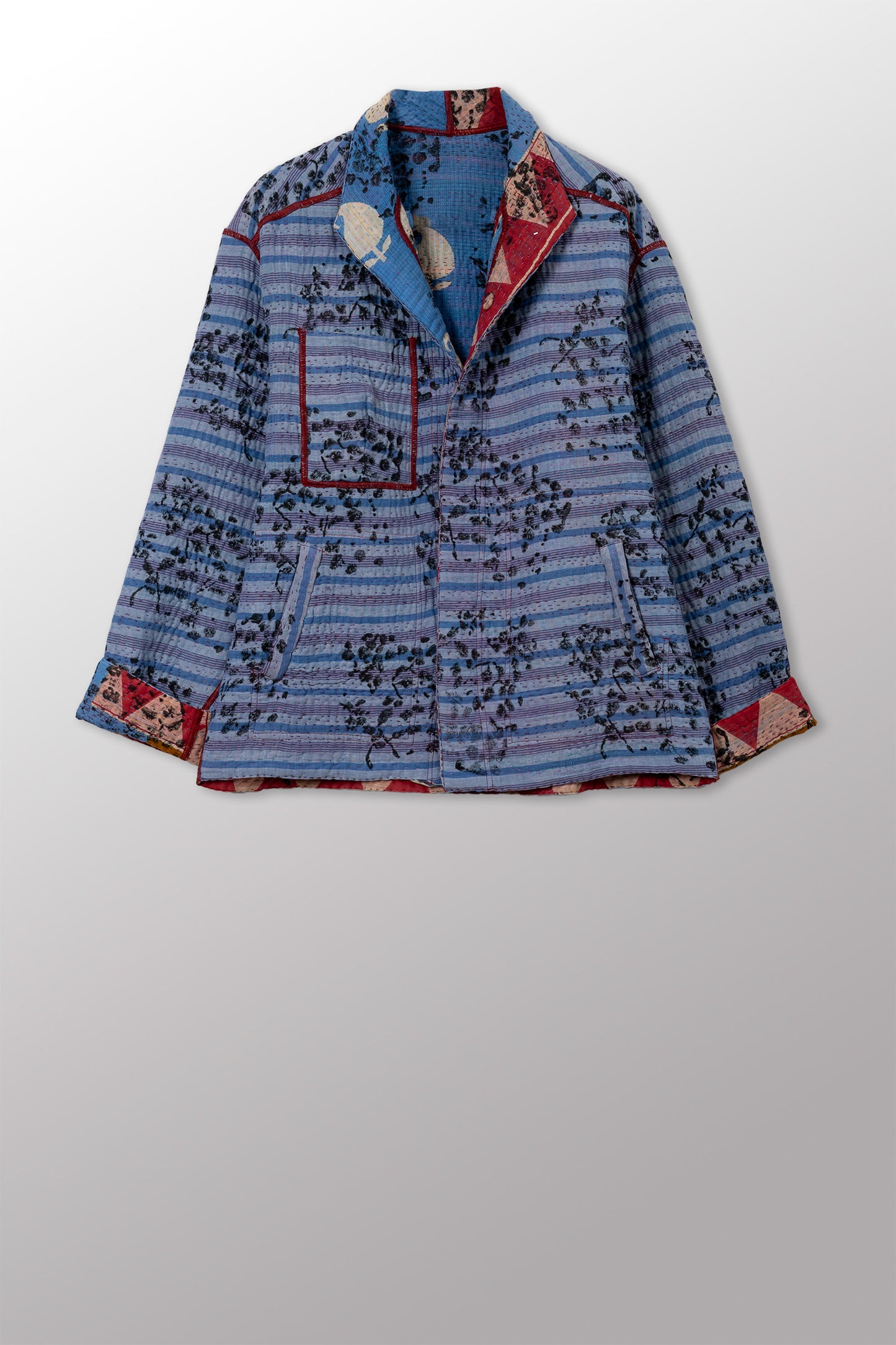 VINTAGE COTTON KANTHA MEN'S BLOUSON - cv4040-0035s -