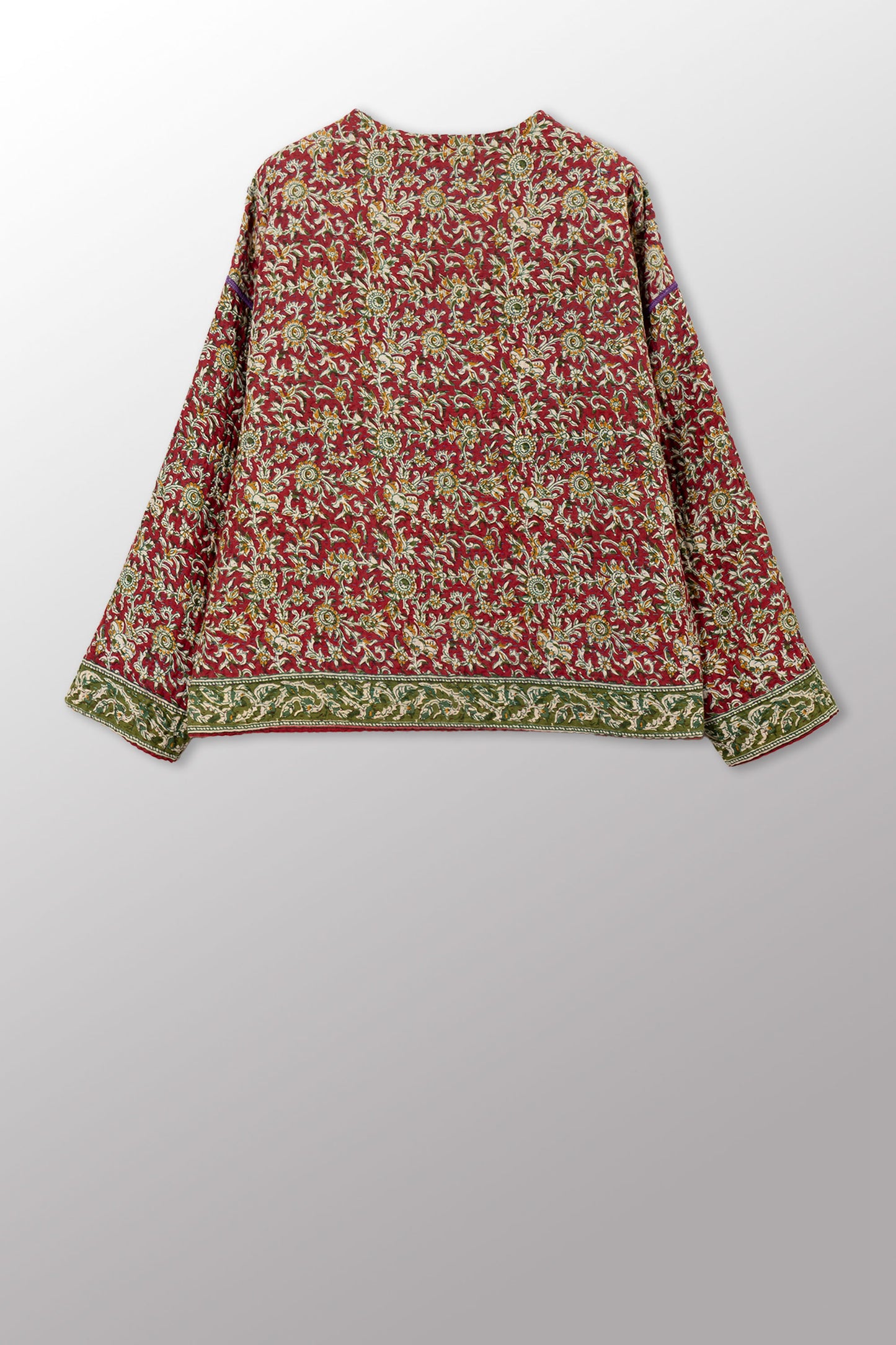 VINTAGE COTTON KANTHA CREW NECK SHORT JKT - cv4053-0073a -