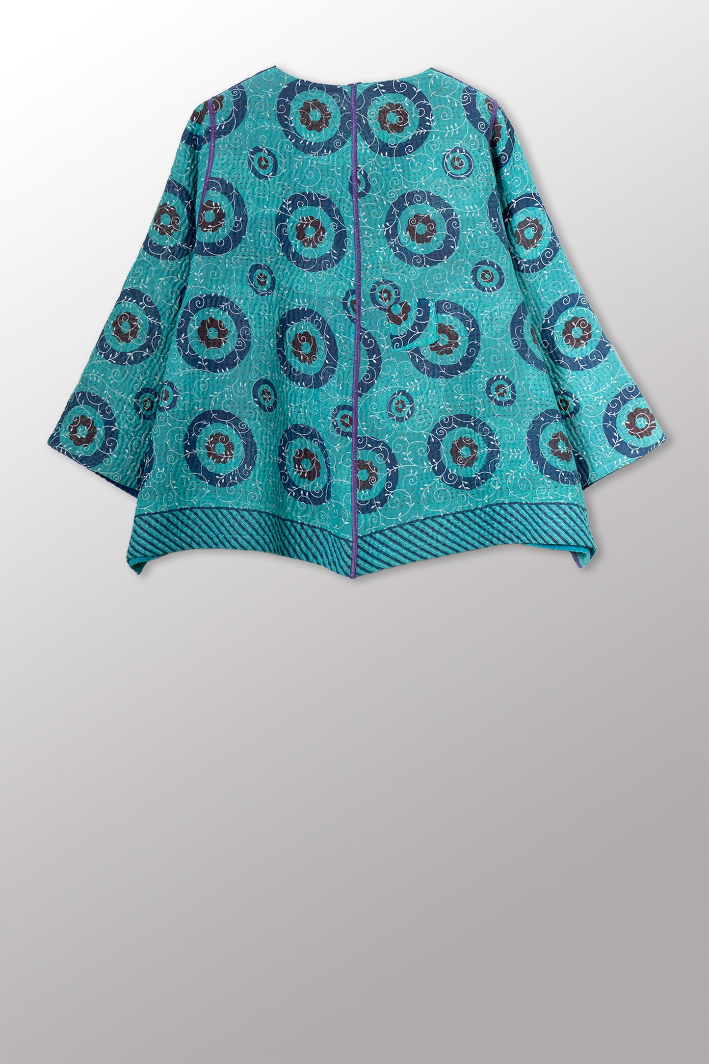 VINTAGE COTTON KANTHA BELL SHAPE JKT - cv4048-0050a -
