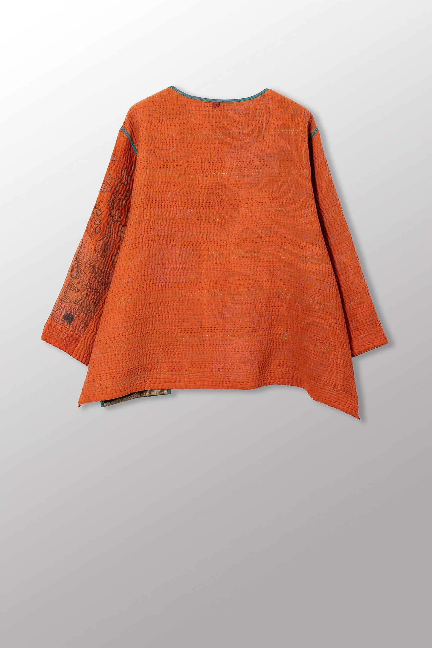 COTTON OVERDYE KANTHA A-LINE SHORT JACKET - ov4019-corg001a -