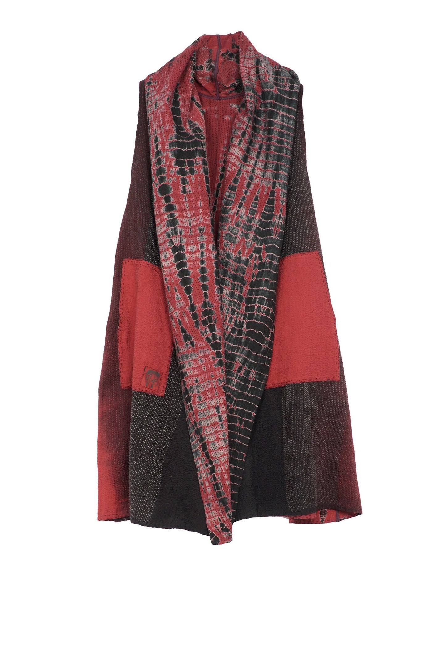 SERPENT PRINT KANTHA A-LINE VEST - sp2203-red -
