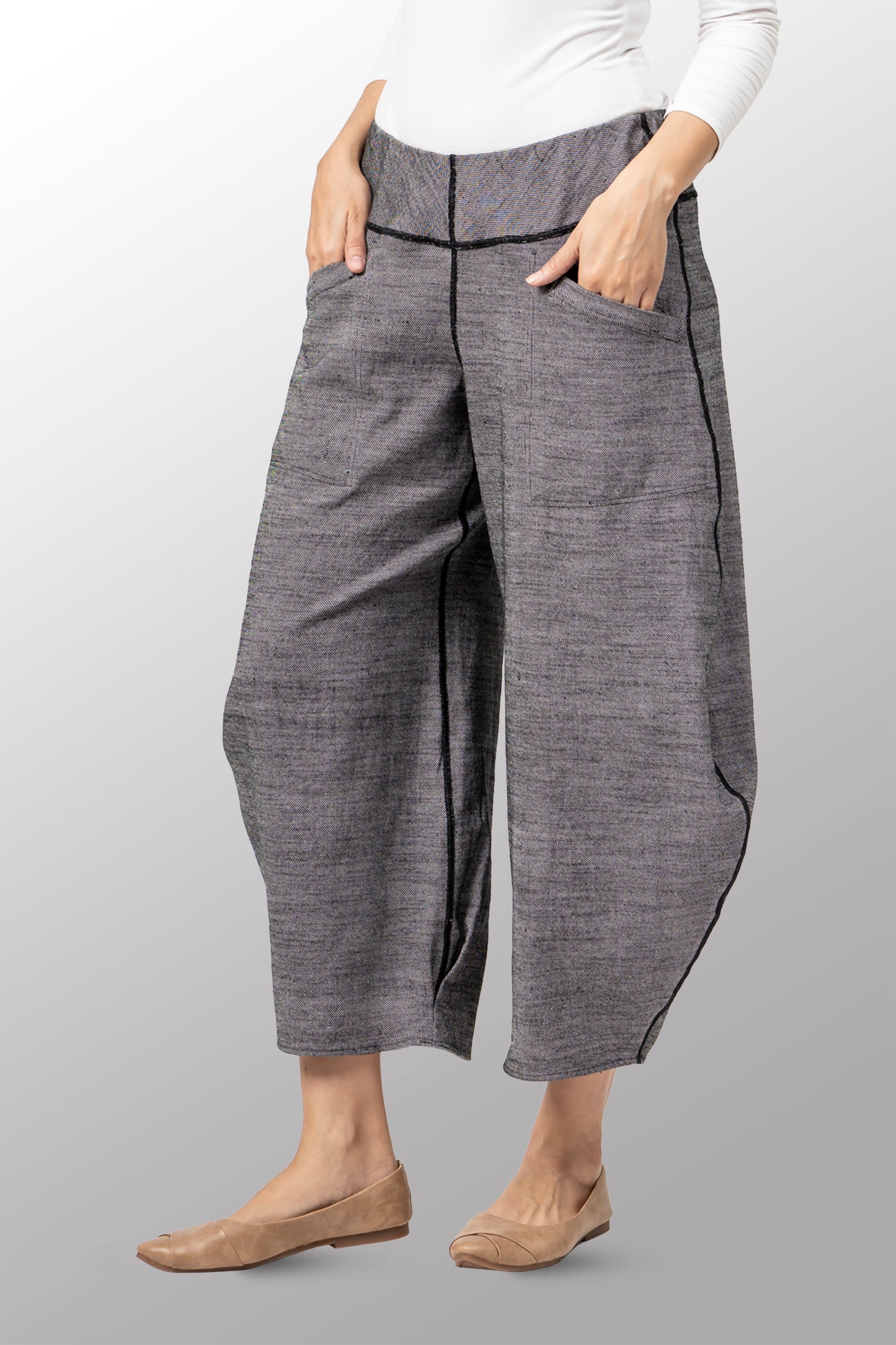 DENIM HAREM PANTS - dn1605-gry -