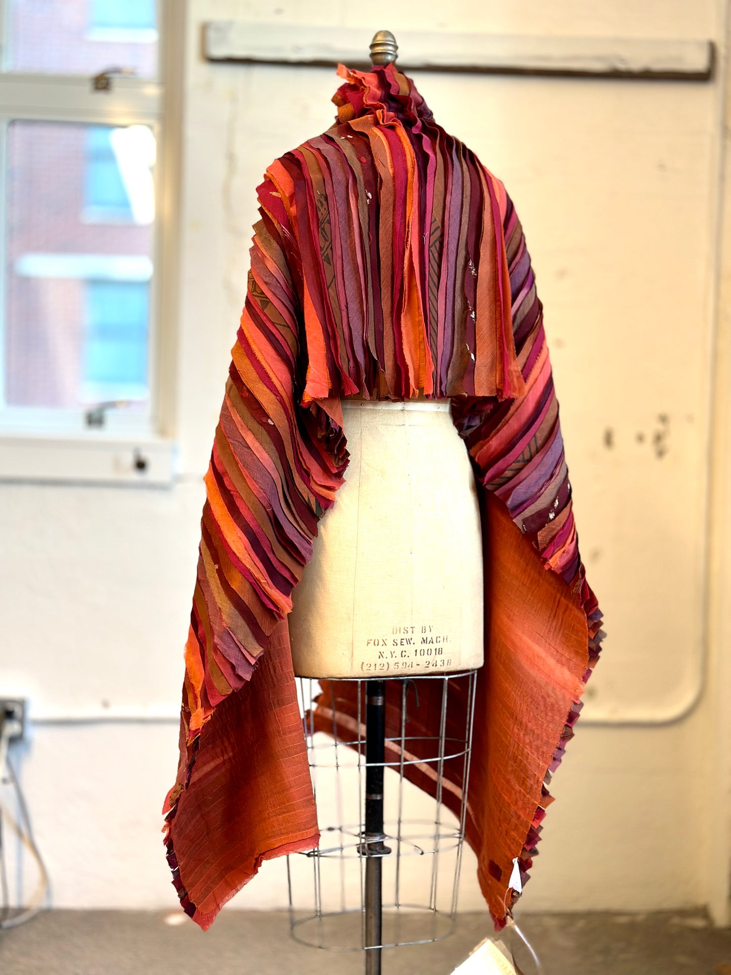 WAVY STRIPE KANTHA SMALL SHAWL - wv2830-org -