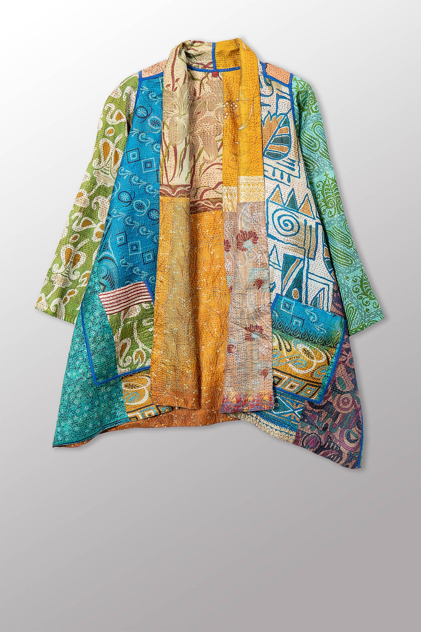 VINTAGE SILK KANTHA A-LINE JKT - sv2003-0415a -