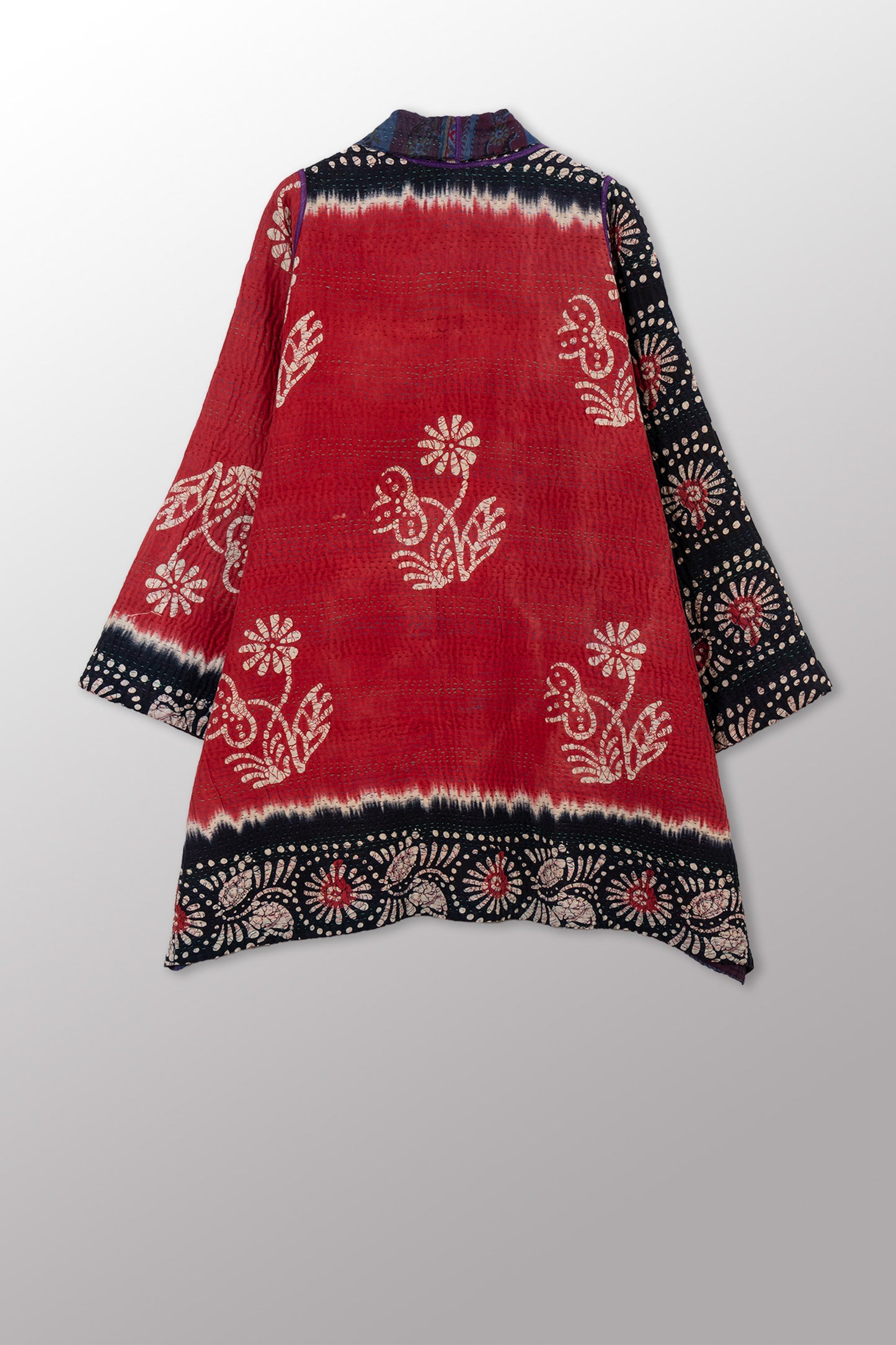 COTTON OVERDYE KANTHA A-LINE JKT - ov4003-cblu038w -