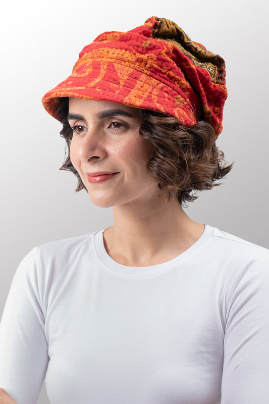 VINTAGE COTTON BBK KANTHA HALF BRIM HAT - bb4881-0003a -
