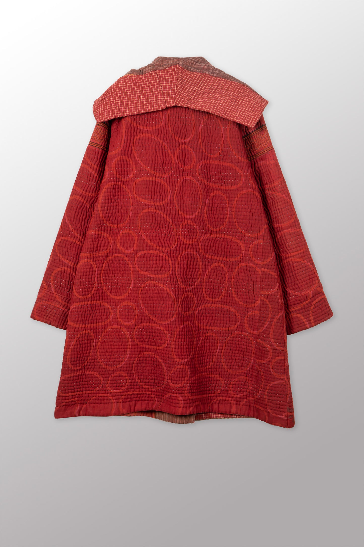 QUILTED OVERDYE COTTON KANTHA POCKET MEDIUM COAT - oq5346-cred014m -