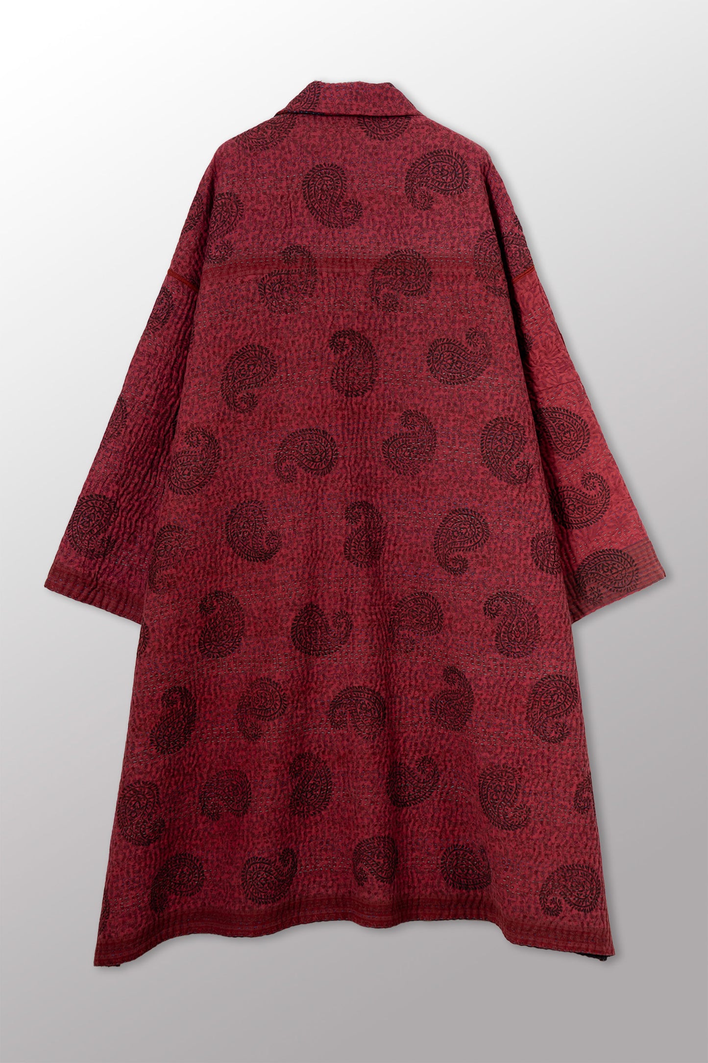 COTTON OVERDYE KANTHA NEW OVERSIZED COAT - ov4342-cred008a -