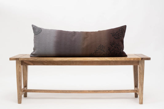 Cotton Ombre Handmade Kantha Lumber Pillow -Chocolate