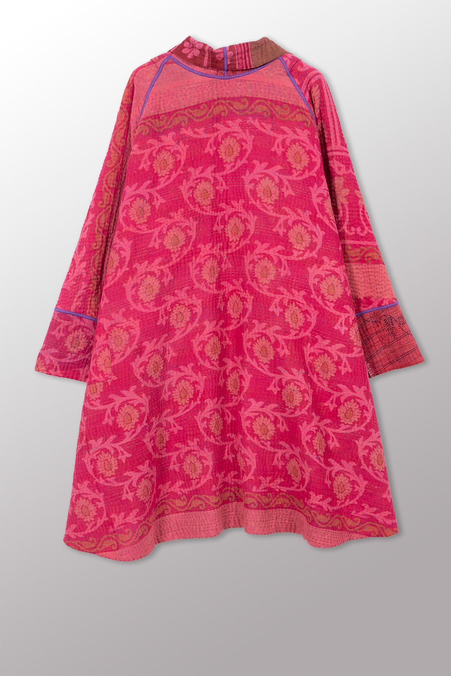 COTTON OVERDYE KANTHA KIMONO LONG JKT - ov4005-cpik001a -