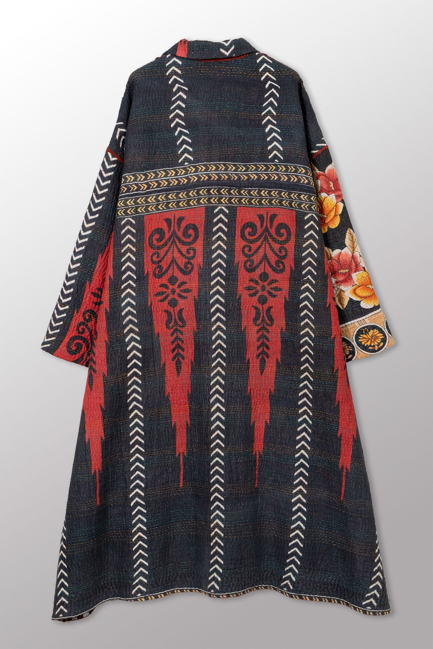 VINTAGE COTTON KANTHA OVERSIZED COAT - cv4326-0059a -