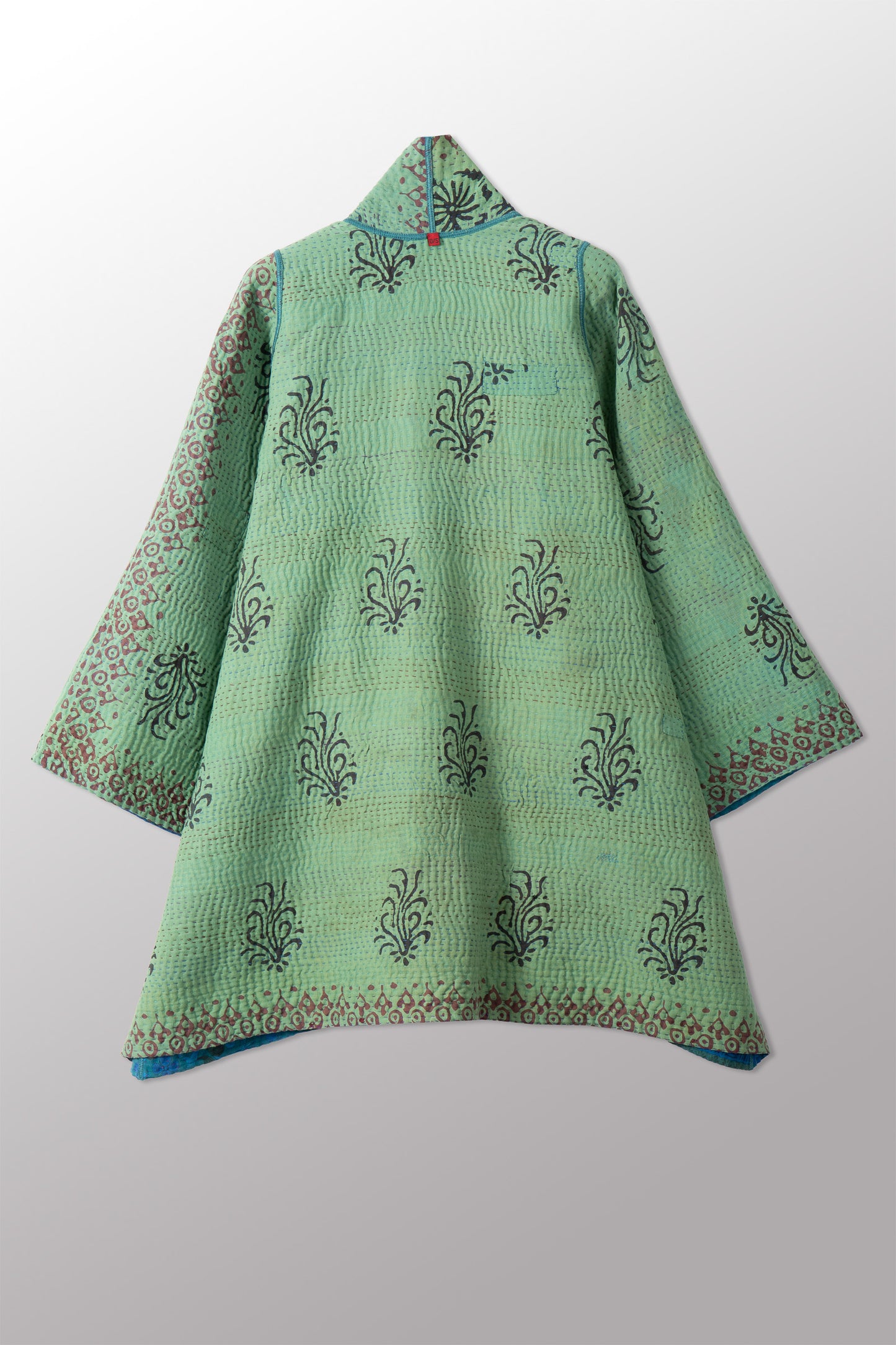 COTTON OVERDYE KANTHA A-LINE JKT - ov4003-cblu034a -