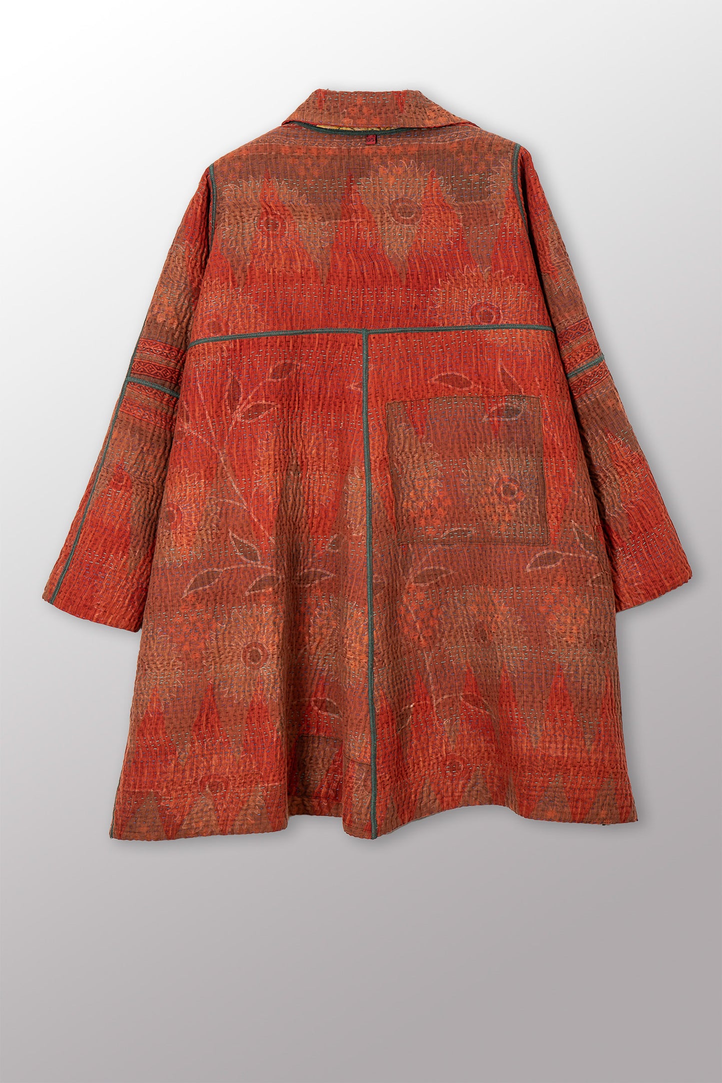 COTTON OVERDYE KANTHA A-LINE DUSTER - ov4311-corg001a -