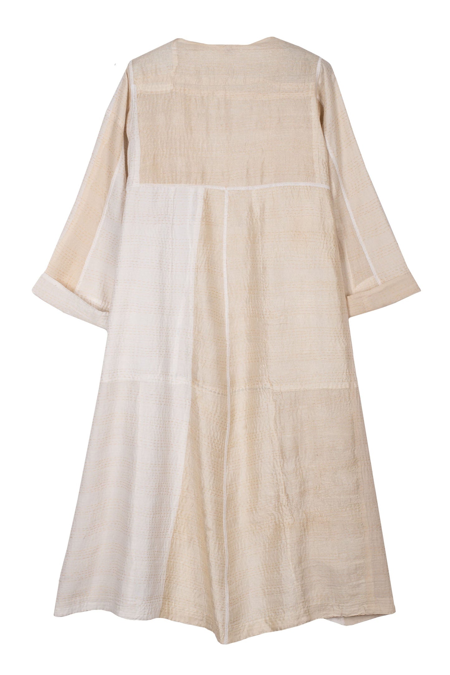 JAIPUR WHITE KANTHA WRAP FLARE COAT - jw2330-ivy -