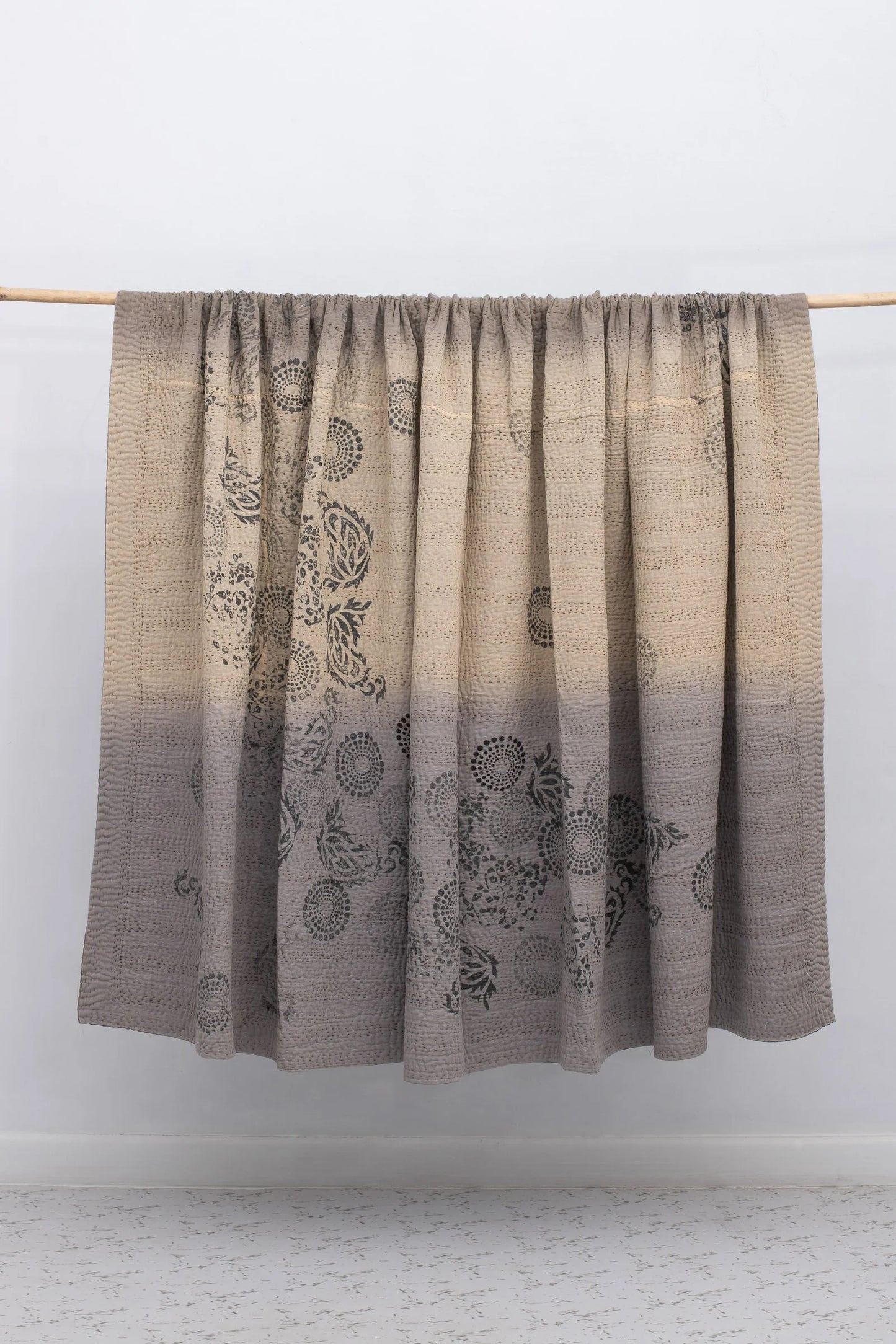 Ombre With Fray Patch Handmade Vintage Quilt - Yellowstone