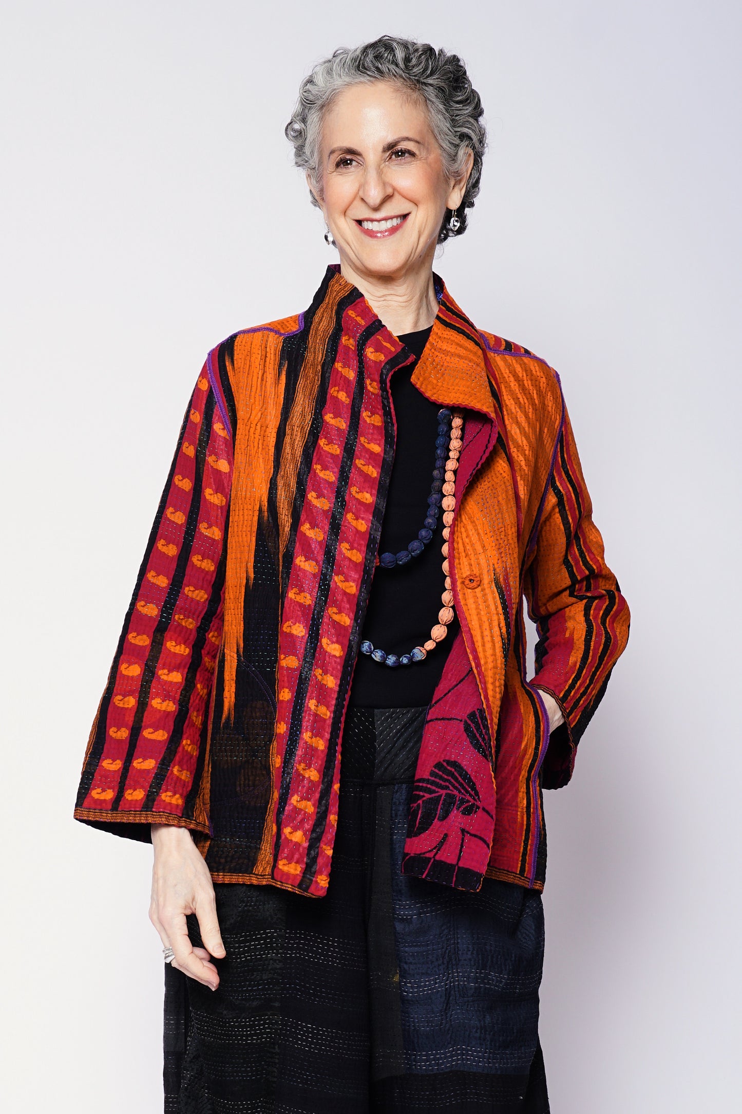 VINTAGE COTTON KANTHA SHORT JKT - cv4007-0340l -