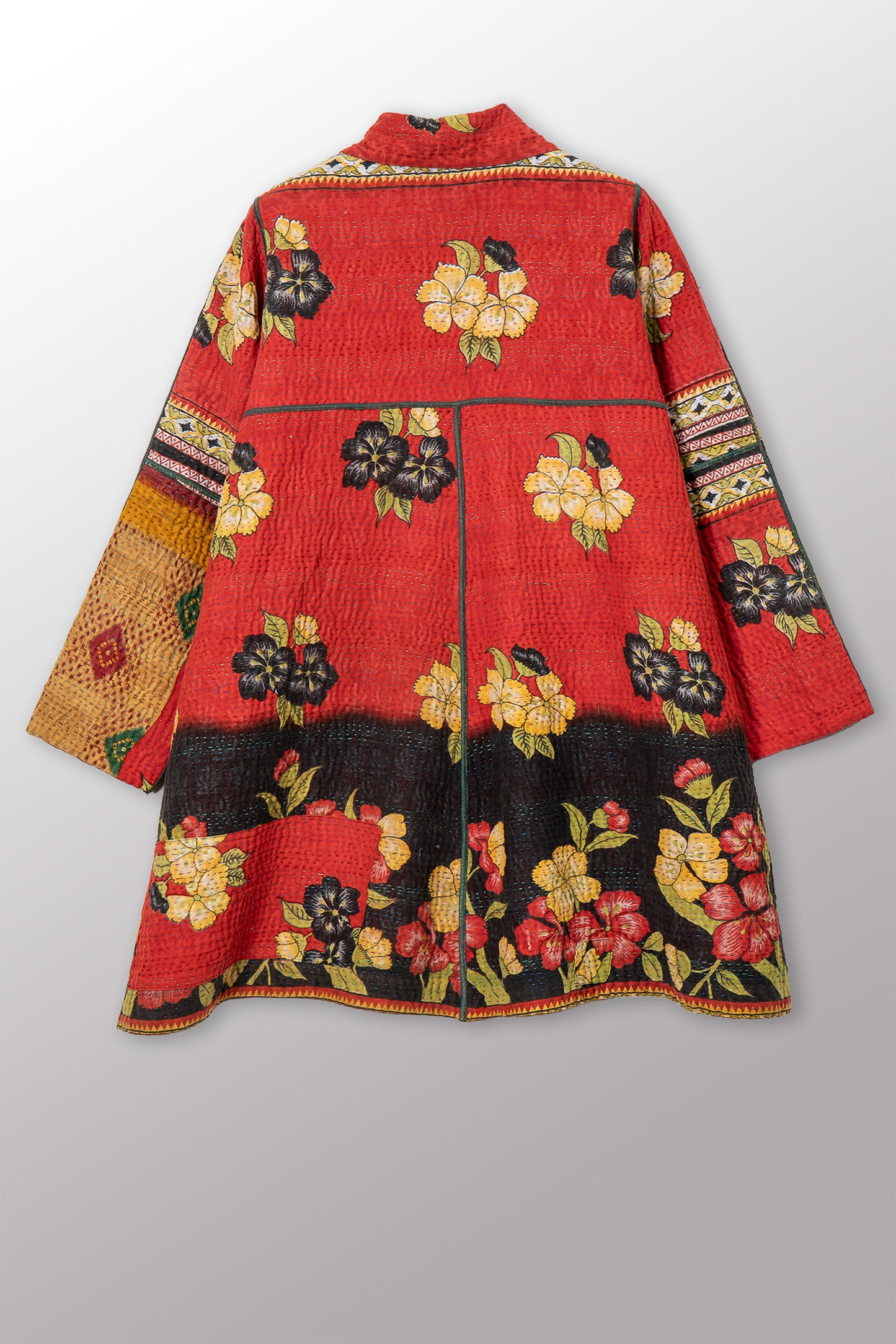 COTTON OVERDYE KANTHA A-LINE DUSTER - ov4311-corg001a -