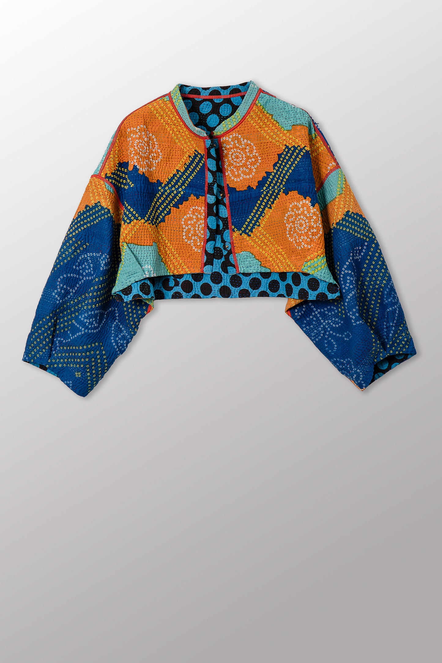 SFDG PRINT KANTHA SLEEVE JACKET - sf4090-mlt -