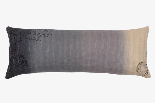 Cotton Ombre Handmade Kantha Lumber Pillow -Yellow Stone
