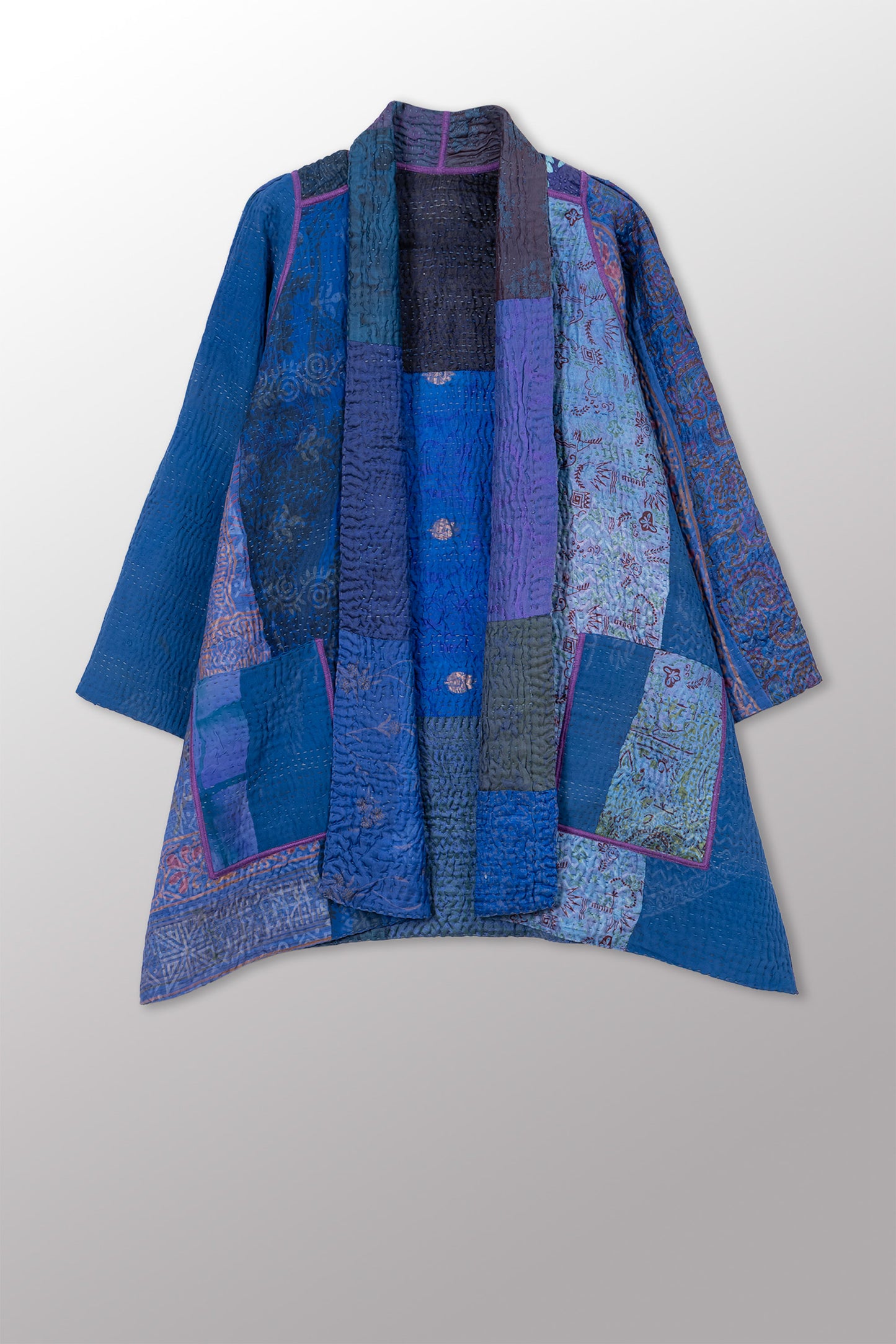 JACQUARD SILK KANTHA A-LINE JKT - js4003-cnvy001a -