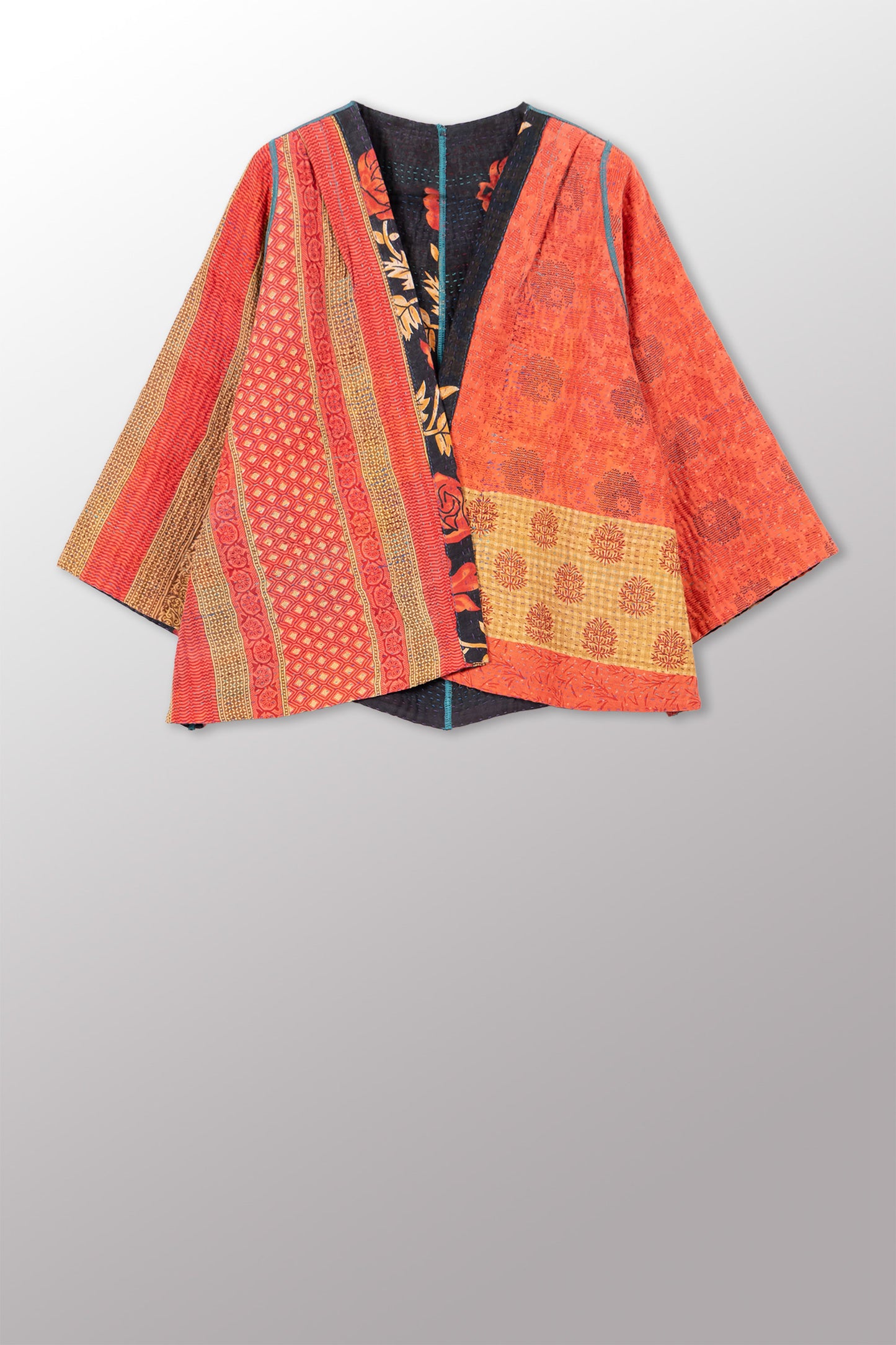 COTTON OVERDYE KANTHA BELL SHAPE JKT - ov4048-corg001a -